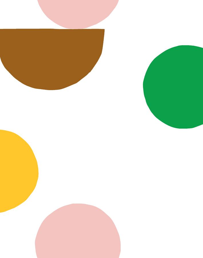 Clare V. Mid Century Dots Wallpaper - Brown & Green Retro Peel & Stick Wallpaper for Living Room, Bedroom, or Office Decor