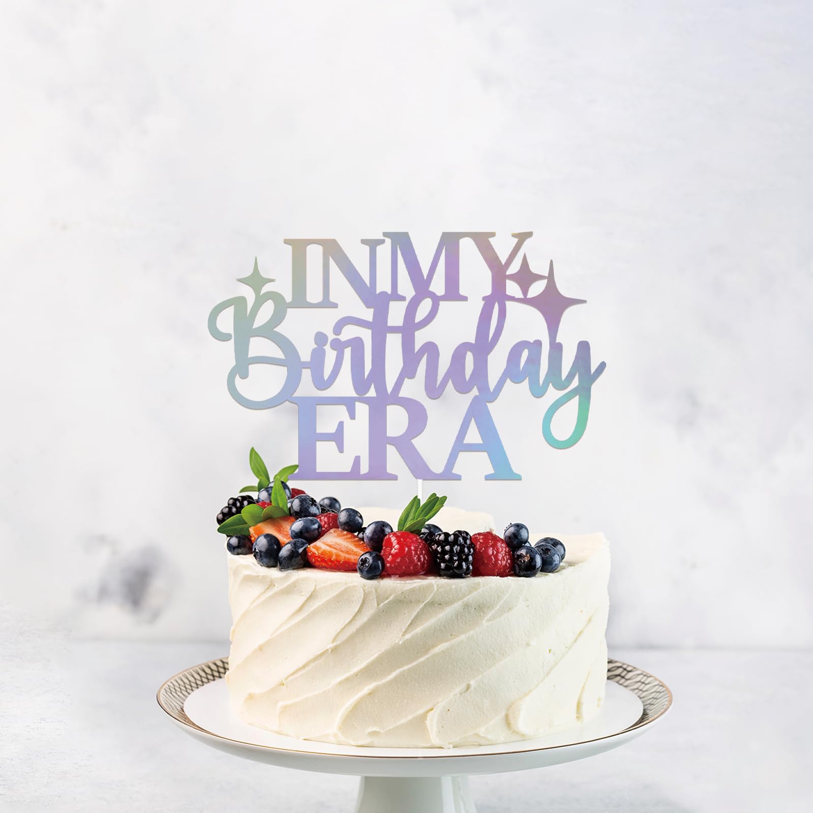 In My Birthday Era Cake Topper - Glitter Holographic Happy Birthday Decorations for Girls Birthday Party | Cake Decorations for Birthday Cakes, Cupcakes & Desserts
