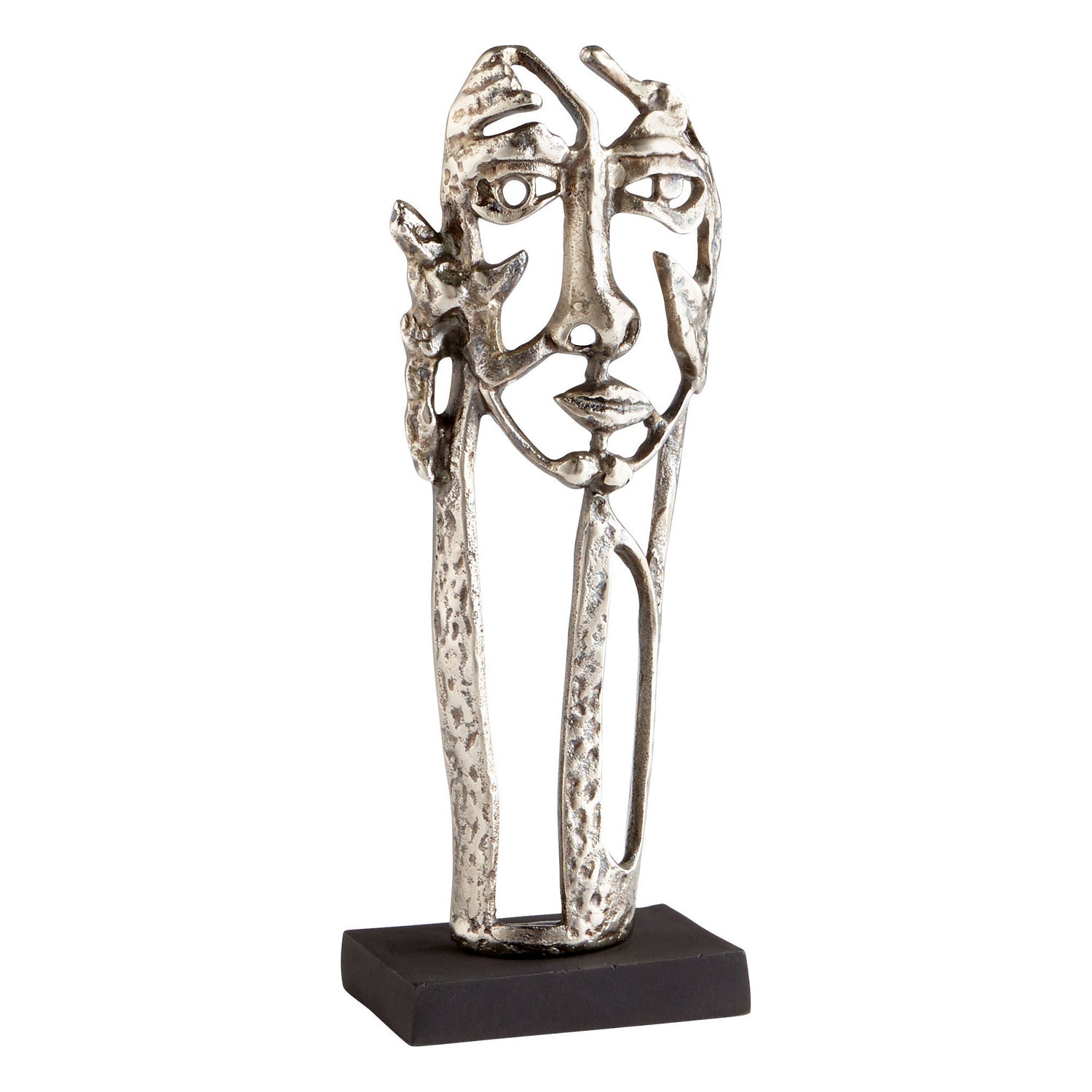 Cyan Design 10220 Visage Sculpture - Antique Nickel Finish | Elegant Home Decor for Living Room, Office & Entryway