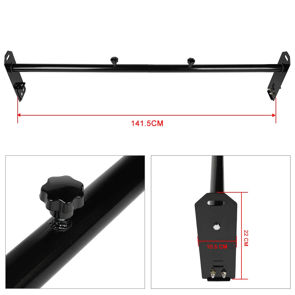 ECCPP Adjustable Van Ladder Rack Hightop 2 Bars Roof Rack - Heavy Duty Steel Construction - Fits Chevy Express 2500, Dodge, Ford E-250/350, GMC Savana with Rain Gutters - Perfect for Pickup Trucks, Construction Work & Roofing Jobs