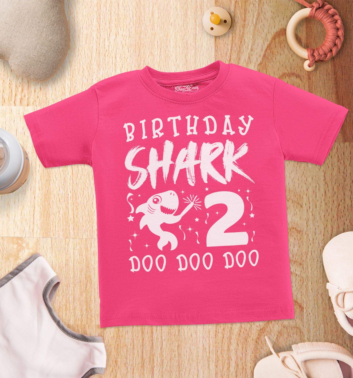 2nd Birthday Shark Toddler Cotton T-Shirt | Cute Kids Birthday Outfit for Boys & Girls | Perfect for Birthday Parties, Photo Shoots & Special Occasions