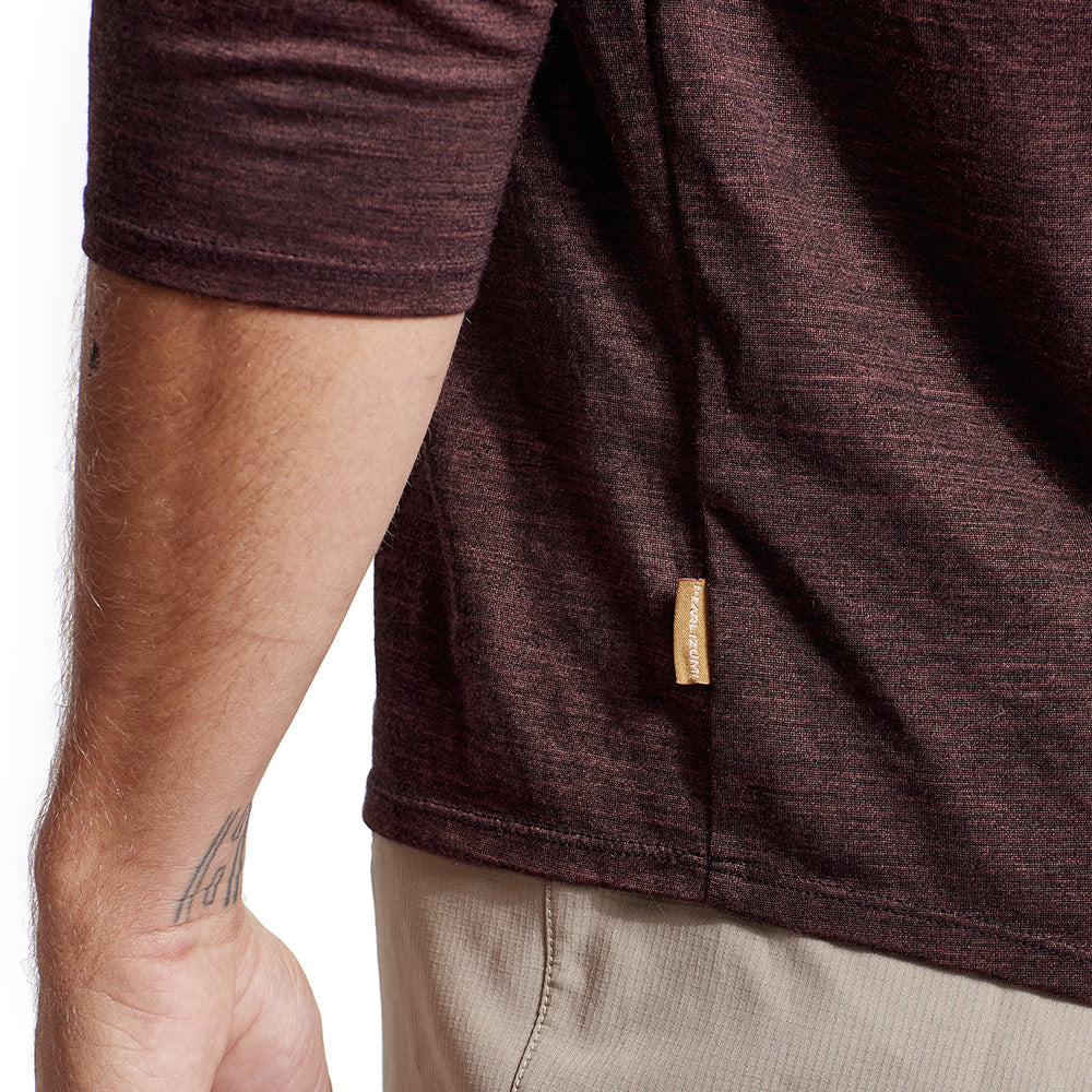 Men's Canyon Merino Wool 3/4 Sleeve Jersey Shirt - Lightweight & Breathable for Hiking, Travel & Outdoor Adventures