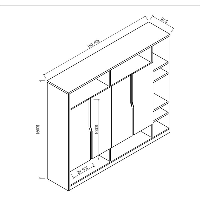 BAXTER 190cm Acacia Wood & Carbon Grey Display Cabinet - Perfect for Living Room, Dining Room, or Office Storage & Display