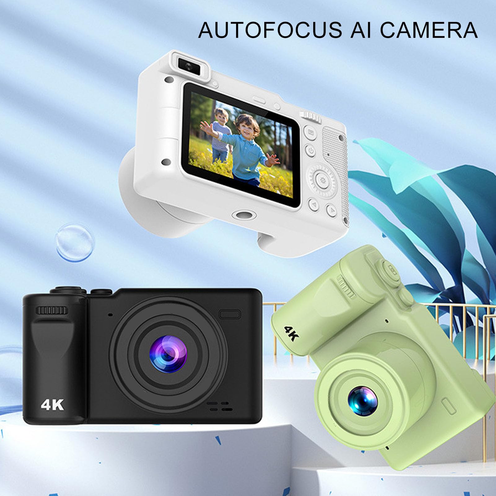 4K Vlogging Camera with Autofocus & 8X Zoom - 2.4in IPS Screen, Dual Lens, Built-in Fill Light & Tripod Included - HD Travel Camera for YouTube, TikTok & Photography (Black) - Perfect for Vloggers, Travelers & Content Creators
