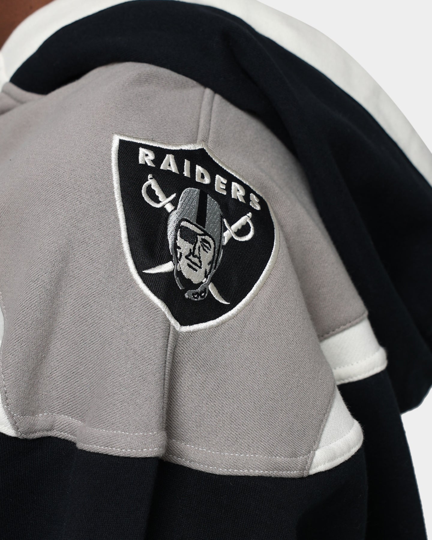 47 Brand Las Vegas Raiders Superior Lacer Hoodie - Jet Black/Grey - Men's NFL Pullover Sweatshirt for Game Day & Casual Wear