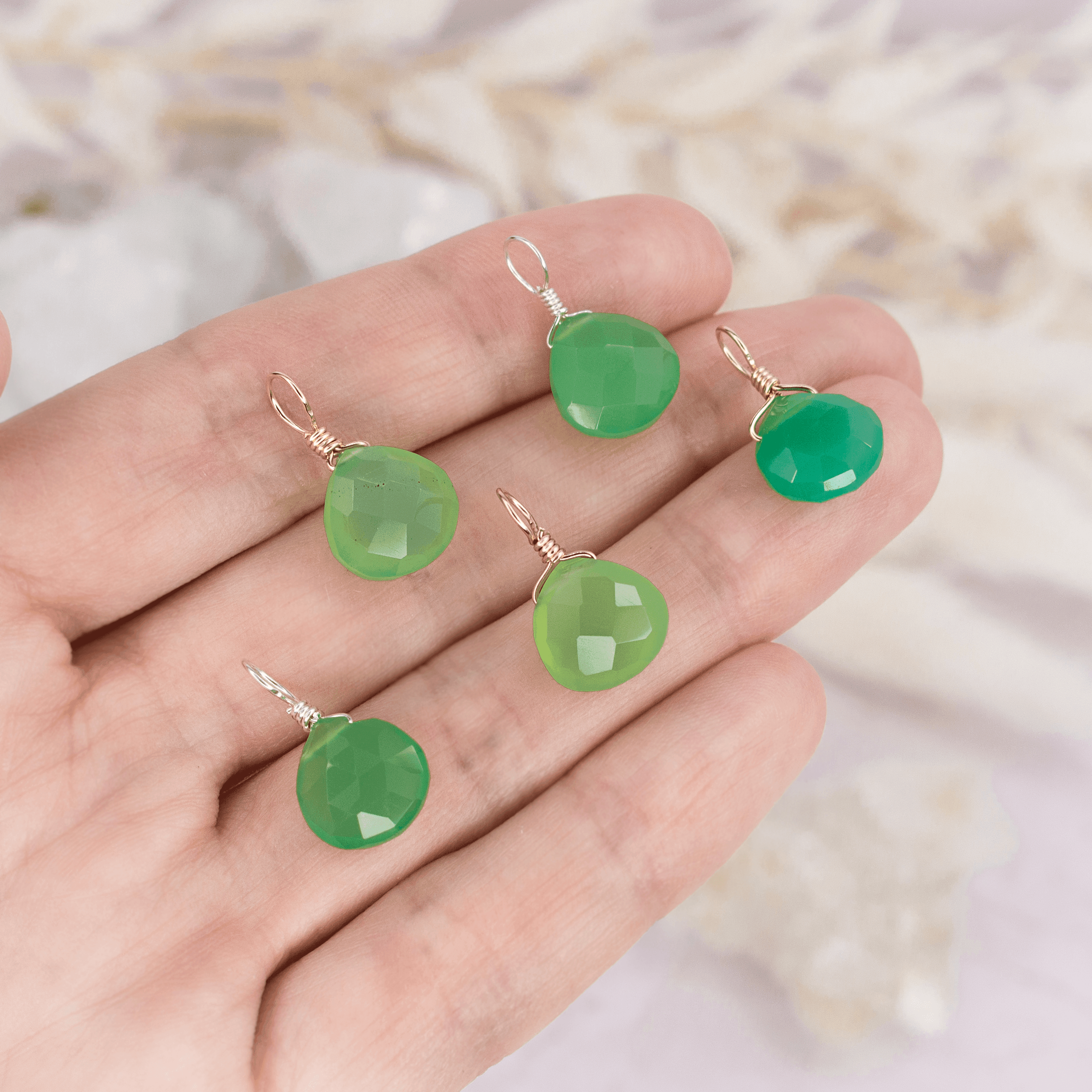 Natural Tiny Chrysoprase Teardrop Gemstone Pendant Necklace - Elegant Green Stone Jewelry for Women, Perfect for Daily Wear & Special Occasions