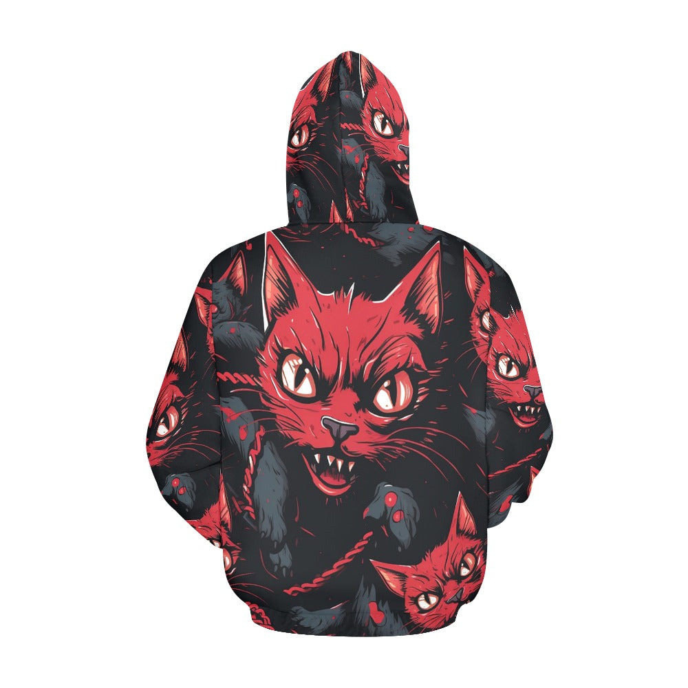 Angry Cat Hoodie - Funny Graphic Pullover Sweatshirt for Men & Women | Perfect for Halloween, Cosplay & Casual Wear