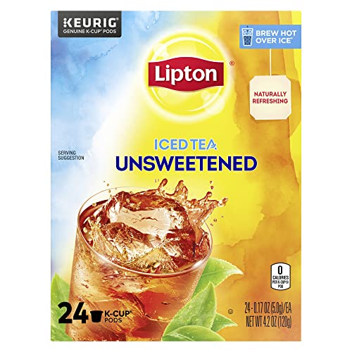 Lipton Classic Unsweetened Iced Tea K-Cups 96 Count - Refreshing Brew for Keurig Machines | Perfect for Summer, Office & Home Use