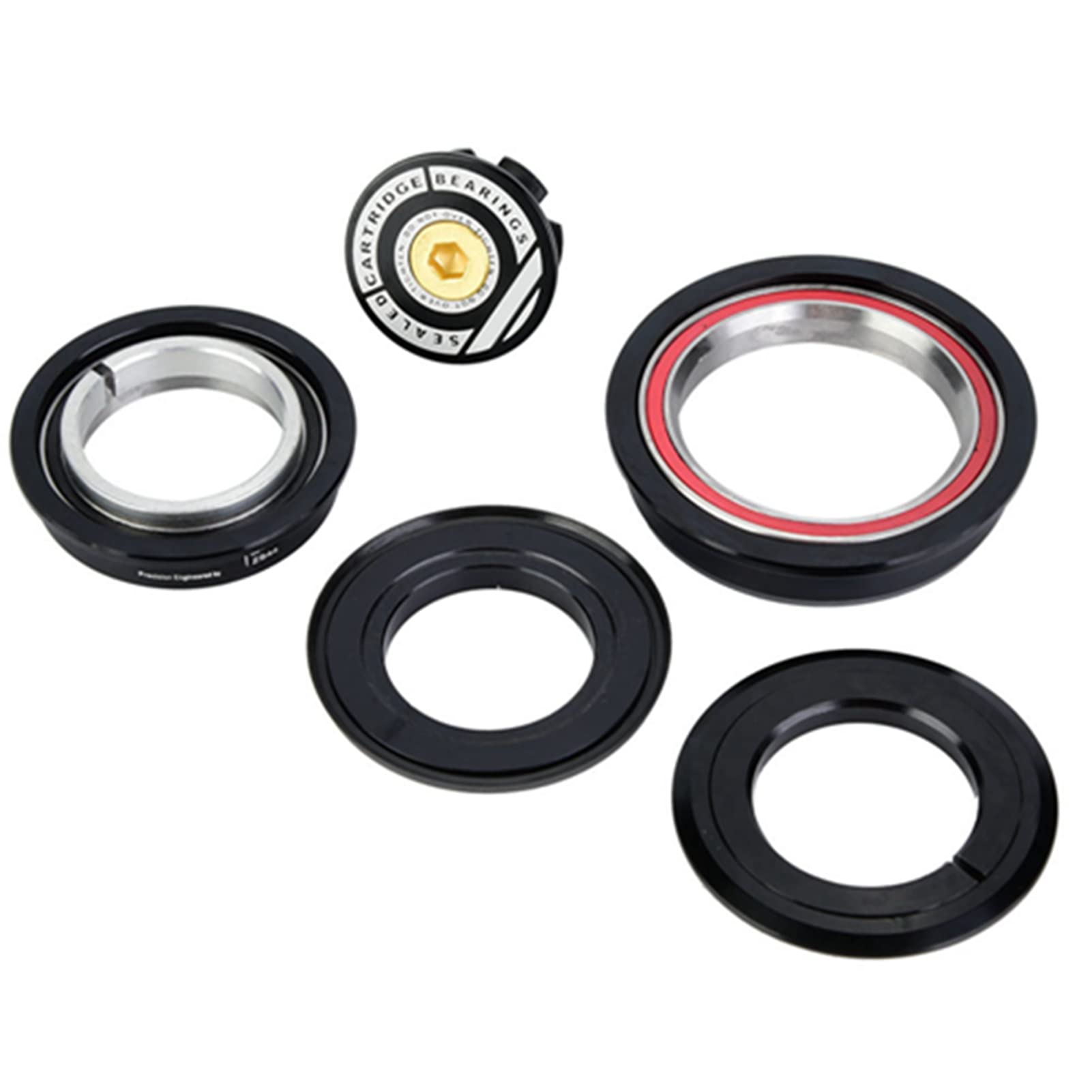 BORDSTRACT Bicycle Headset Bearings 44/56mm - CNC AL6061-T6 Mountain & Road Bike Headset - Tapered/Straight Tube Fork Replacement - Perfect for MTB, Road Cycling & Bike Maintenance