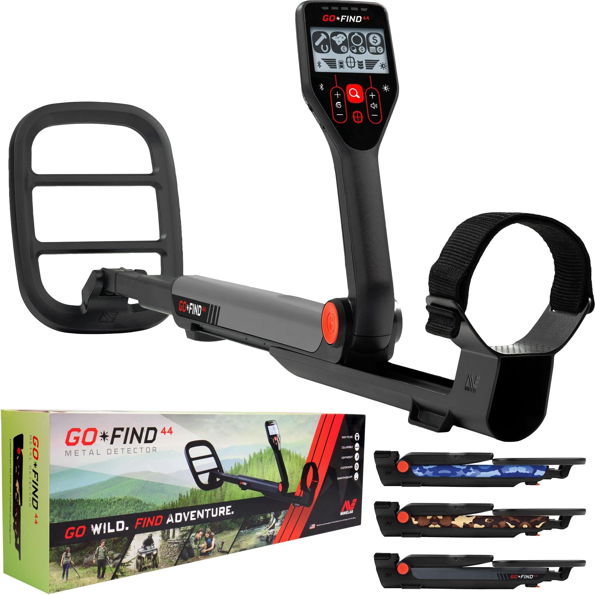Minelab Go Find 44 Waterproof Metal Detector for Adults & Kids - Gold, Coin & Jewelry Hunting at Beach, Park & Backyard | Lightweight & Easy to Use