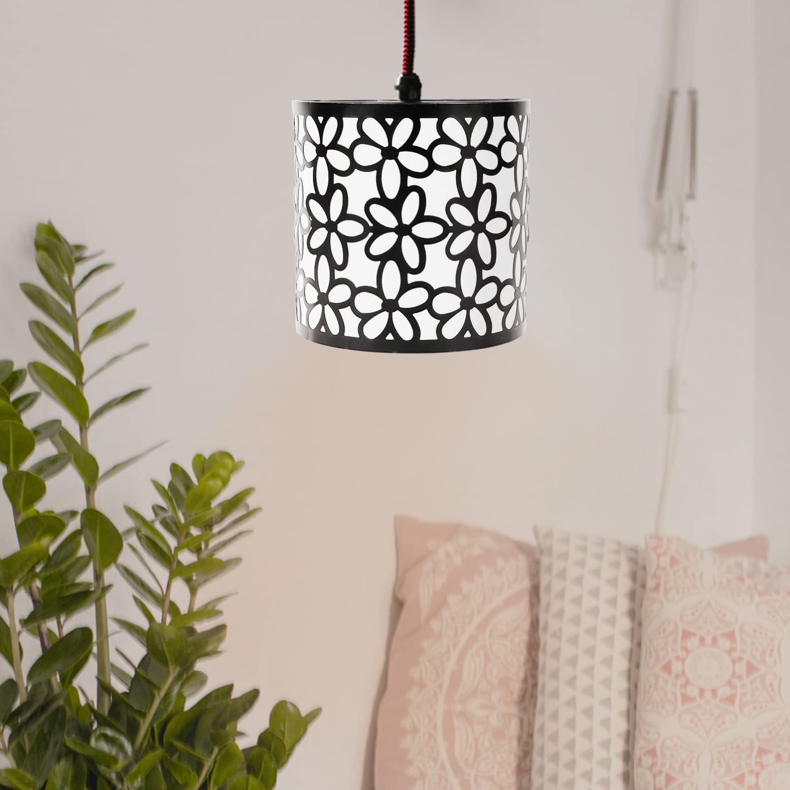 Uonlytech Decorative Fabric Lamp Shade - Floral Cutout Design for Table Lamps & Pendant Lights | Perfect for Bedroom, Living Room & Office Decor