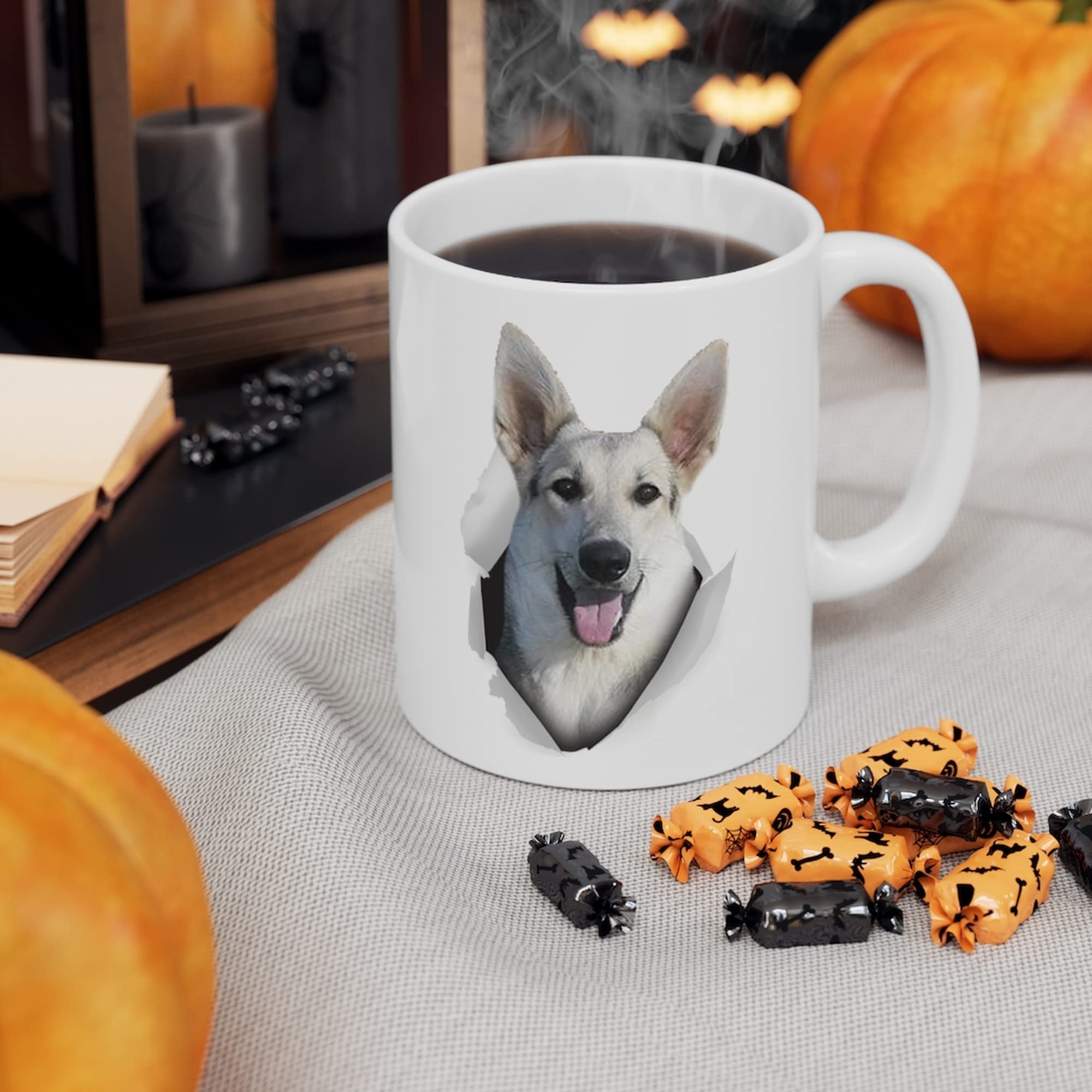 Funny German Shepherd Coffee Mug - 11oz White Ceramic Cup for Dog Lovers, Perfect Gift for Dog Moms & Dads - Christmas 2024 Gift Ideas - Great for Coffee, Tea & Office Use