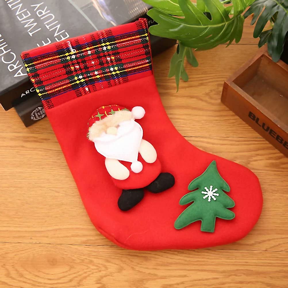 Kerio Christmas Stocking Set of 4 - 3D Santa Snowman Reindeer Bear Holiday Decorations | 12.2 Inch Xmas Hanging Stockings for Fireplace, Christmas Tree & Festive Home Decor | Perfect for Holiday Gifts, Family Gatherings & Cozy Winter Celebrations
