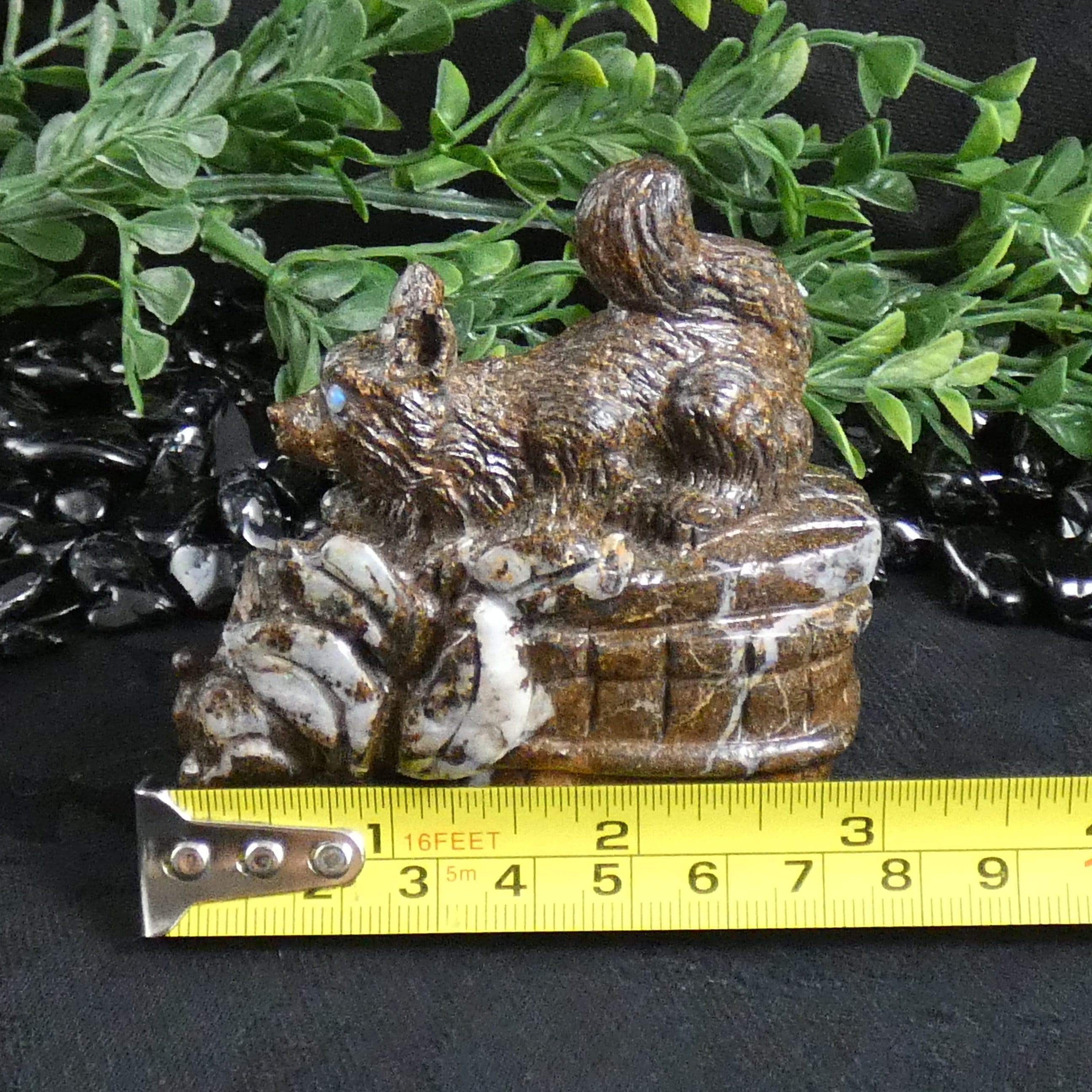 Natural Boulder Opal Fox Carving - Handcrafted Gemstone Animal Sculpture for Home Decor, Gift & Collection | Perfect for Feng Shui, Office Desk & Spiritual Healing