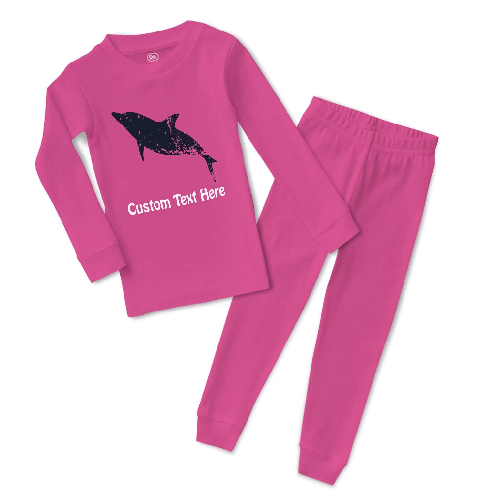 Custom Cotton Toddler Pajamas for Boys & Girls - Dolphin Shadow Ocean Sea Life Print Snug Fit Sleepwear - Perfect for Bedtime, Loungewear & Family Matching Pajama Sets