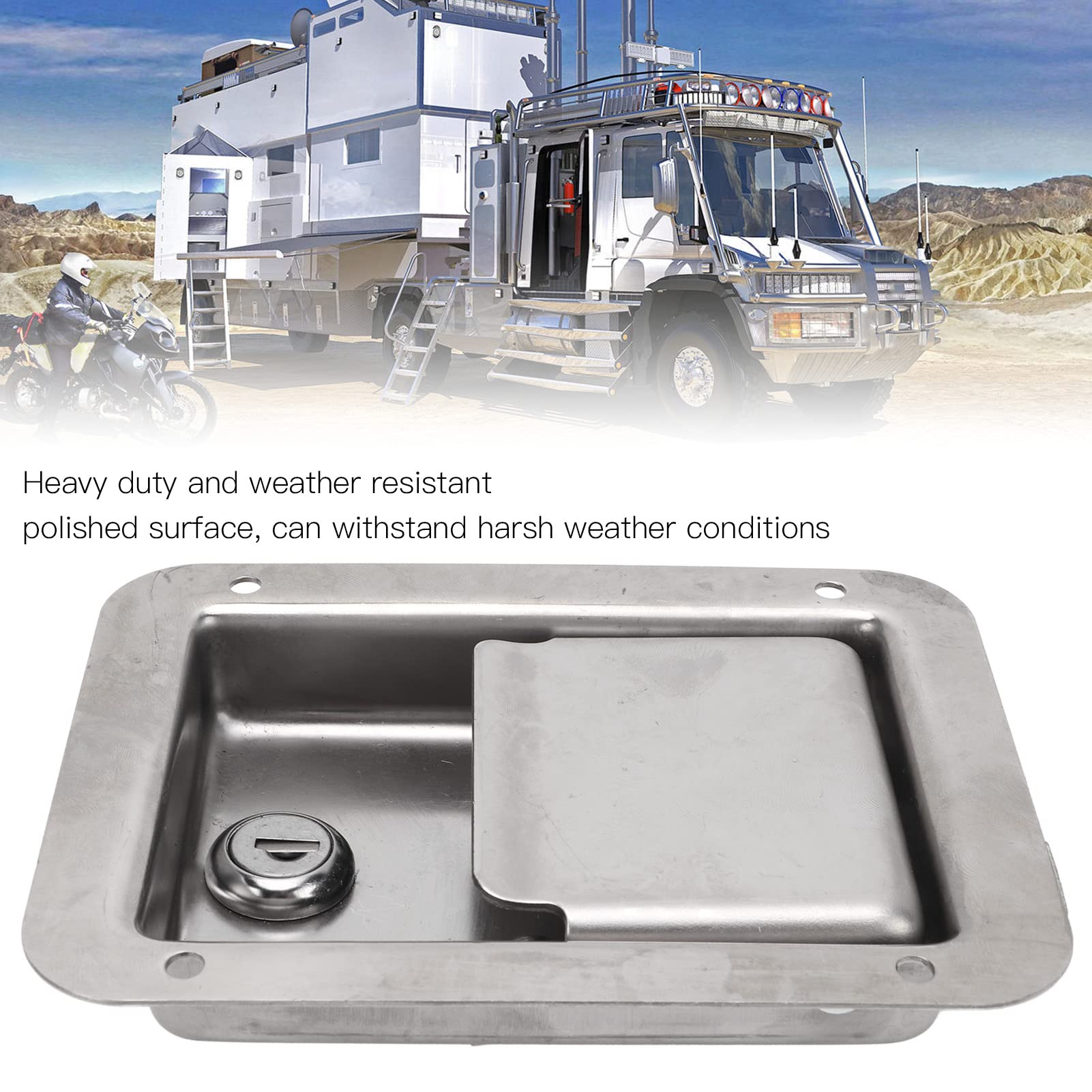 Heavy Duty Stainless Steel Toolbox Lock with RV Handle Paddle & 2 Keys - Secure Storage for Trailer, Truck, RV, and Outdoor Equipment - Perfect for Construction, Camping, and Road Trips