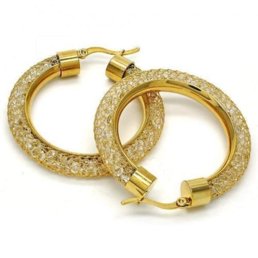 14K Gold Plated I LOVE YOU Hugs & Kisses Jewelry Set - Necklace, Bracelet & Filigree Hoop Earrings for Women | Romantic Gift for Anniversary, Valentine's Day & Special Occasions