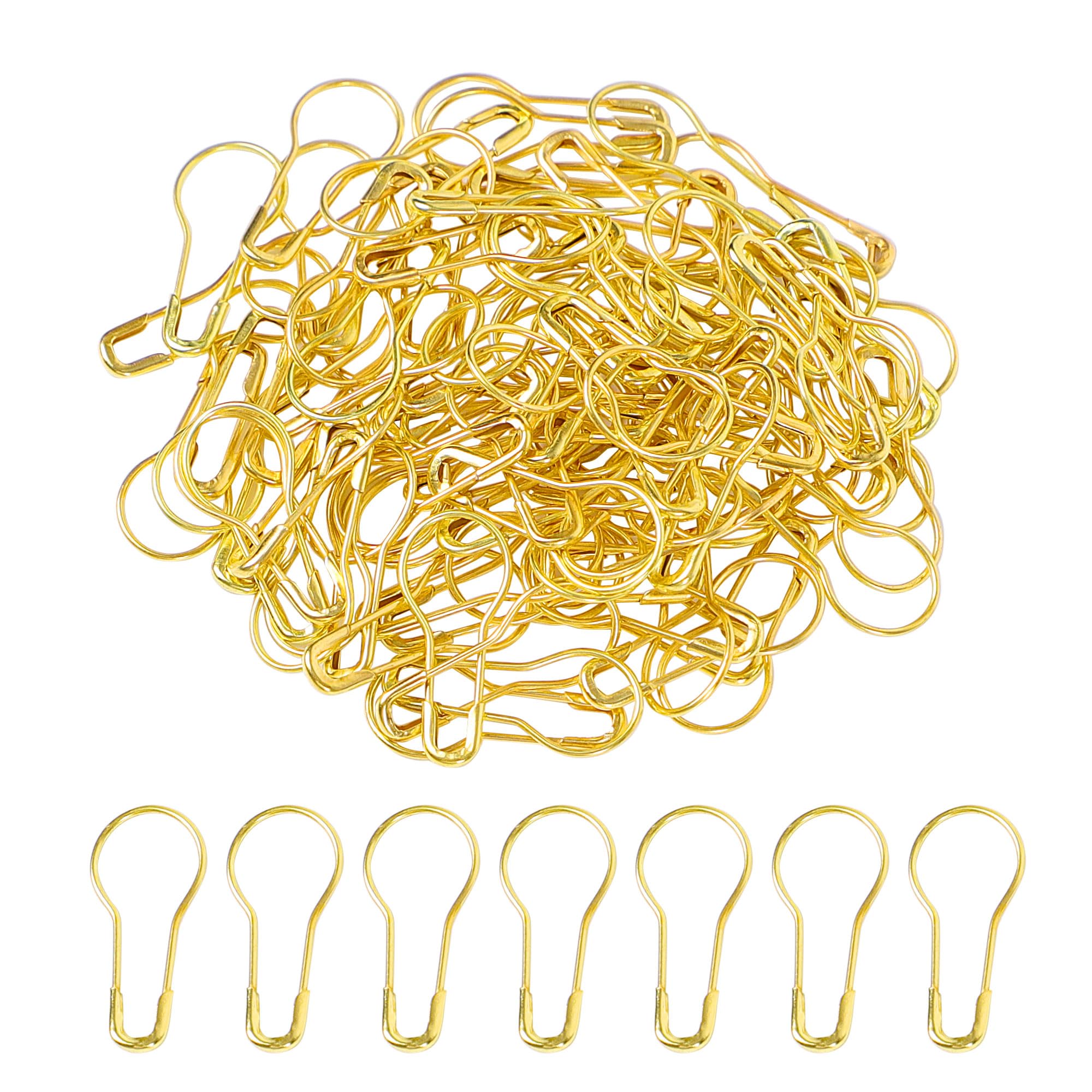 Uxcell 100-Pack Gold Tone Calabash Safety Pins - Metal Gourd Stitch Markers for Knitting, Crochet, Quilting, Sewing & Crafts - Perfect for Clothing Tags, DIY Projects & Fabric Marking