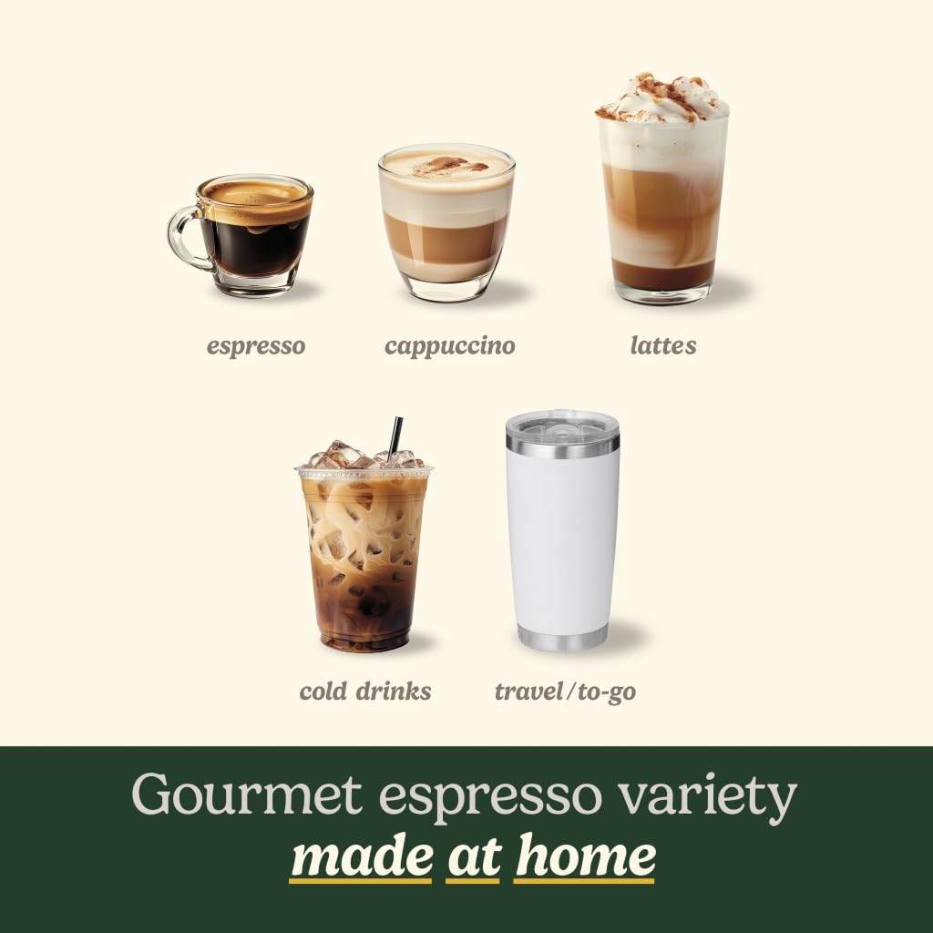 Cuisinart Espresso Bar™ Slim Espresso Machine for Home & Office - Compact Automatic Coffee Maker with Milk Frother for Latte & Cappuccino | Perfect for Small Kitchens & Coffee Lovers