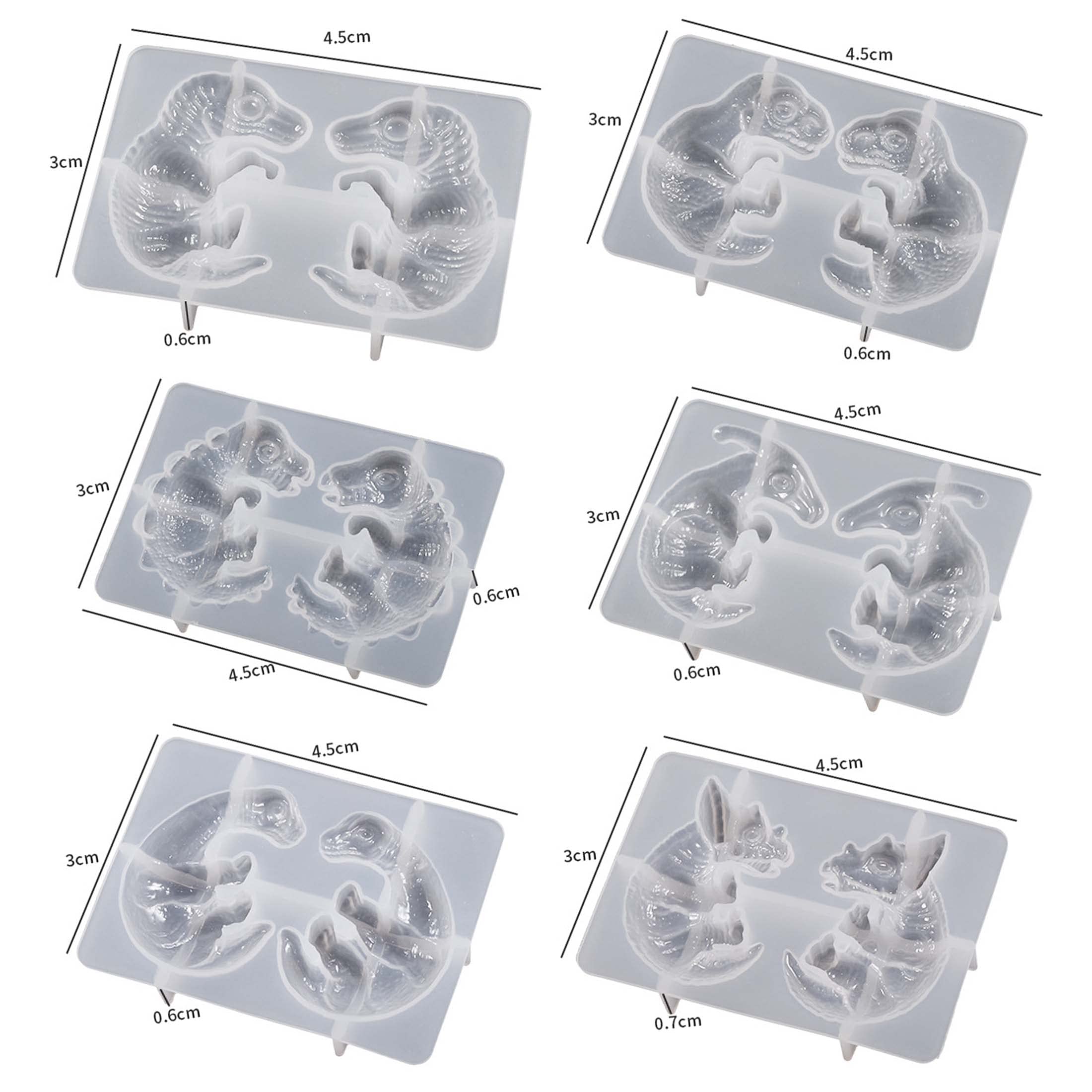 EVERELAM 7 Pcs Dragon Shape Earring Mold Set - 3D Silicone Mold for Resin Casting, Clay, Candle Making - DIY Jewelry Craft Supplies for Pendants, Charms, Gifts, Cosplay Accessories