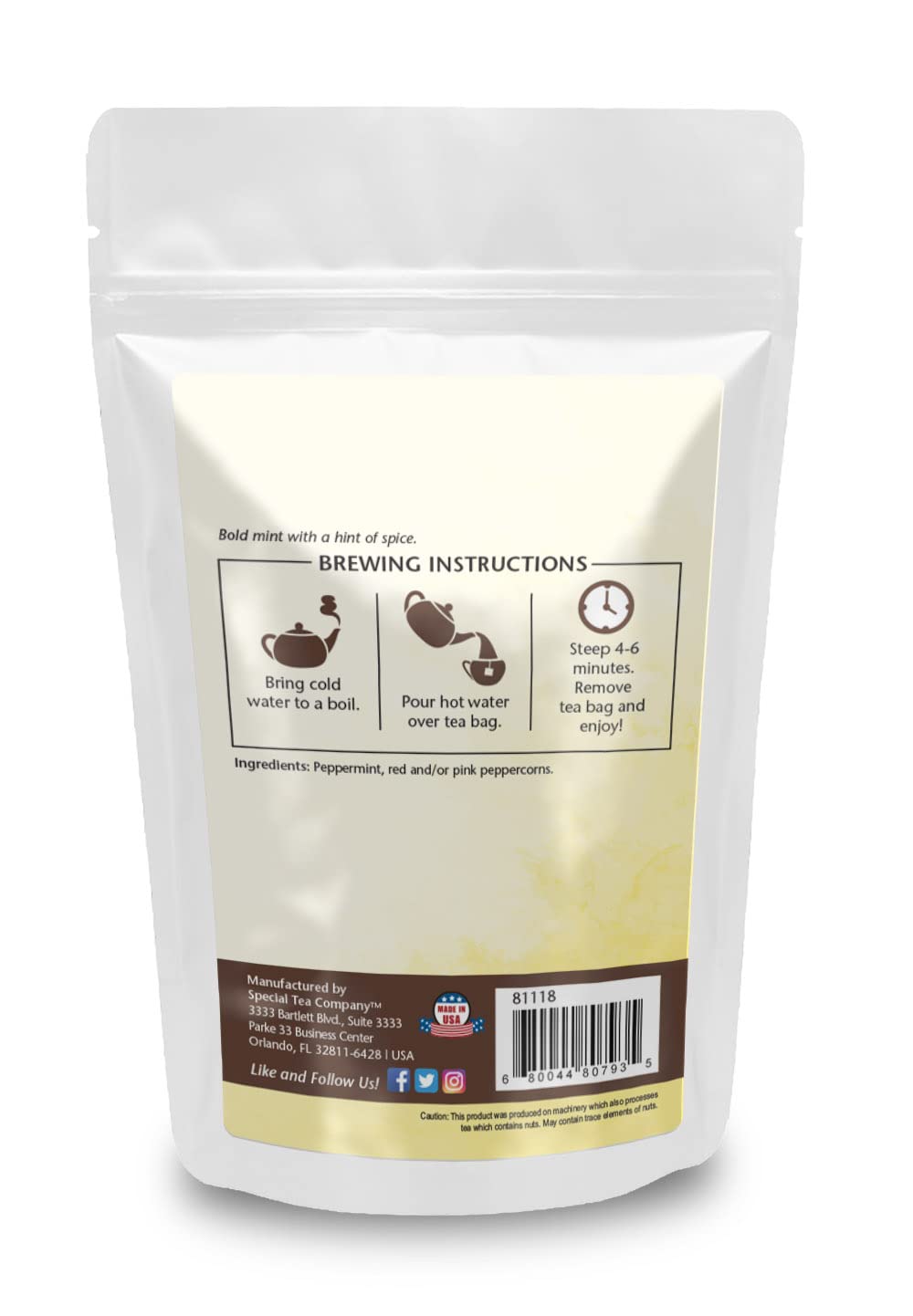 Organic Wintermint Herbal Tea Bags - 20 Count | Caffeine-Free Relaxation Tea for Stress Relief & Digestion | Perfect for Evening, Meditation & Cold Weather Comfort