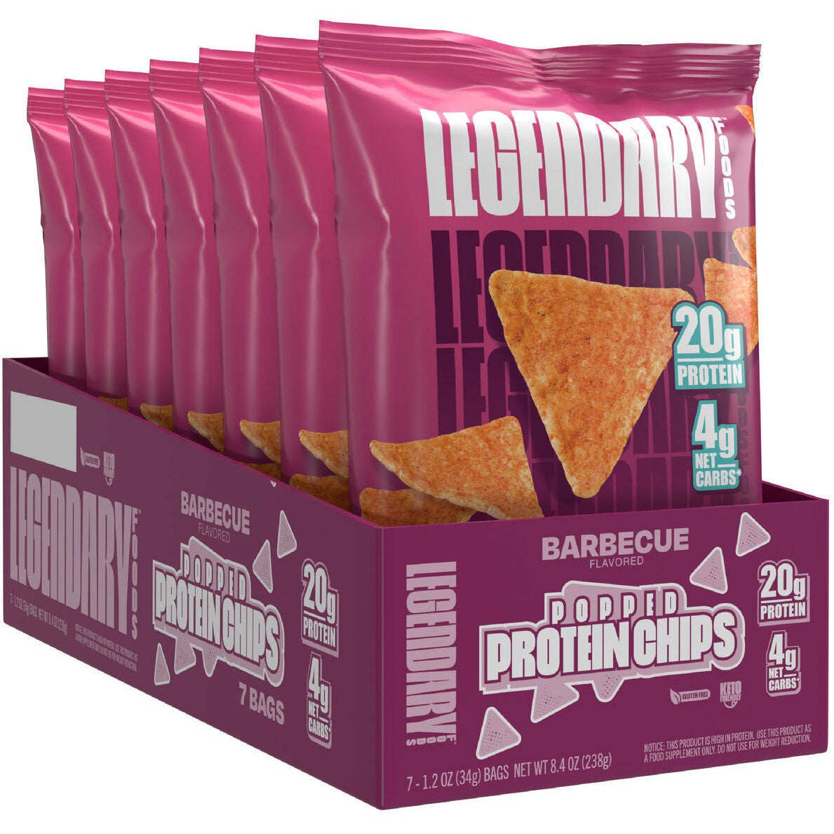 Legendary Popped Protein Chips - High Protein Low Carb Healthy Snacks for Weight Loss & Keto Diet | Perfect for On-the-Go, Gym, Office & Movie Nights