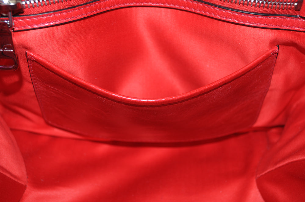Authentic Miu Miu Red Calf Leather Top Handle Tote Bag for Women | Luxury Glazed Leather Shoulder Purse | Perfect for Work, Travel & Everyday Use