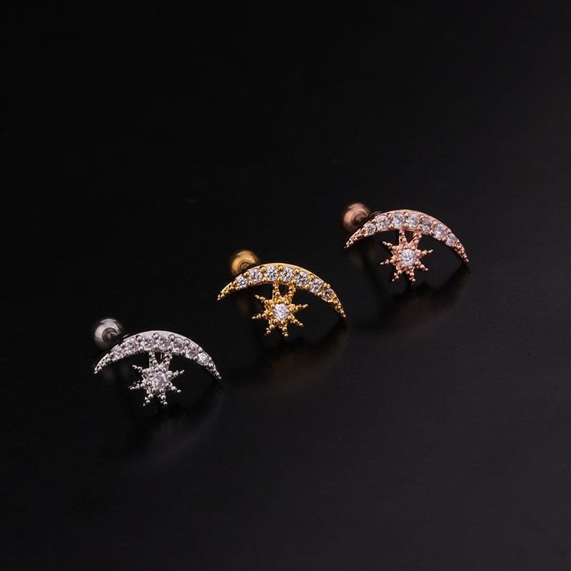 20G Cartilage Tiny Stud Earrings - Surgical Steel Celestial Star Earrings for Women | Hypoallergenic Piercing Jewelry | Perfect for Daily Wear, Parties & Gifts