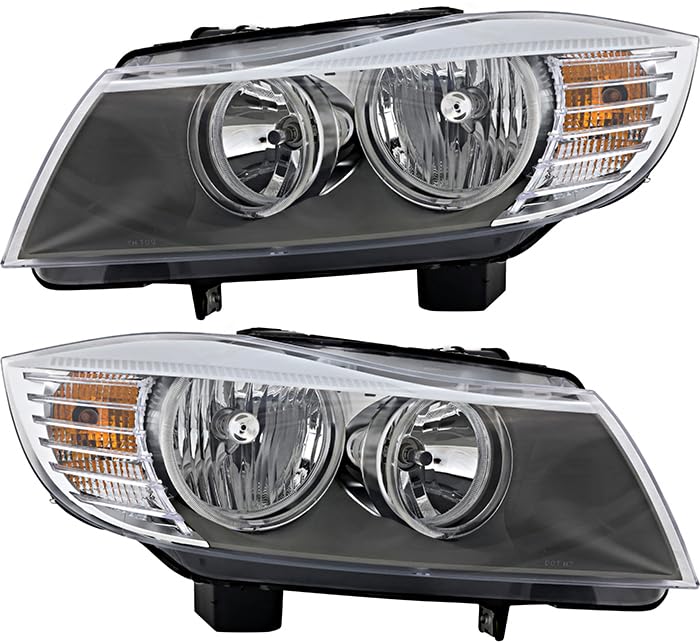 BMW 3 Series Headlight Assembly Replacement (2009-2011) - Halogen Headlamp Set for Driver & Passenger Side - Perfect for Night Driving & Enhanced Visibility