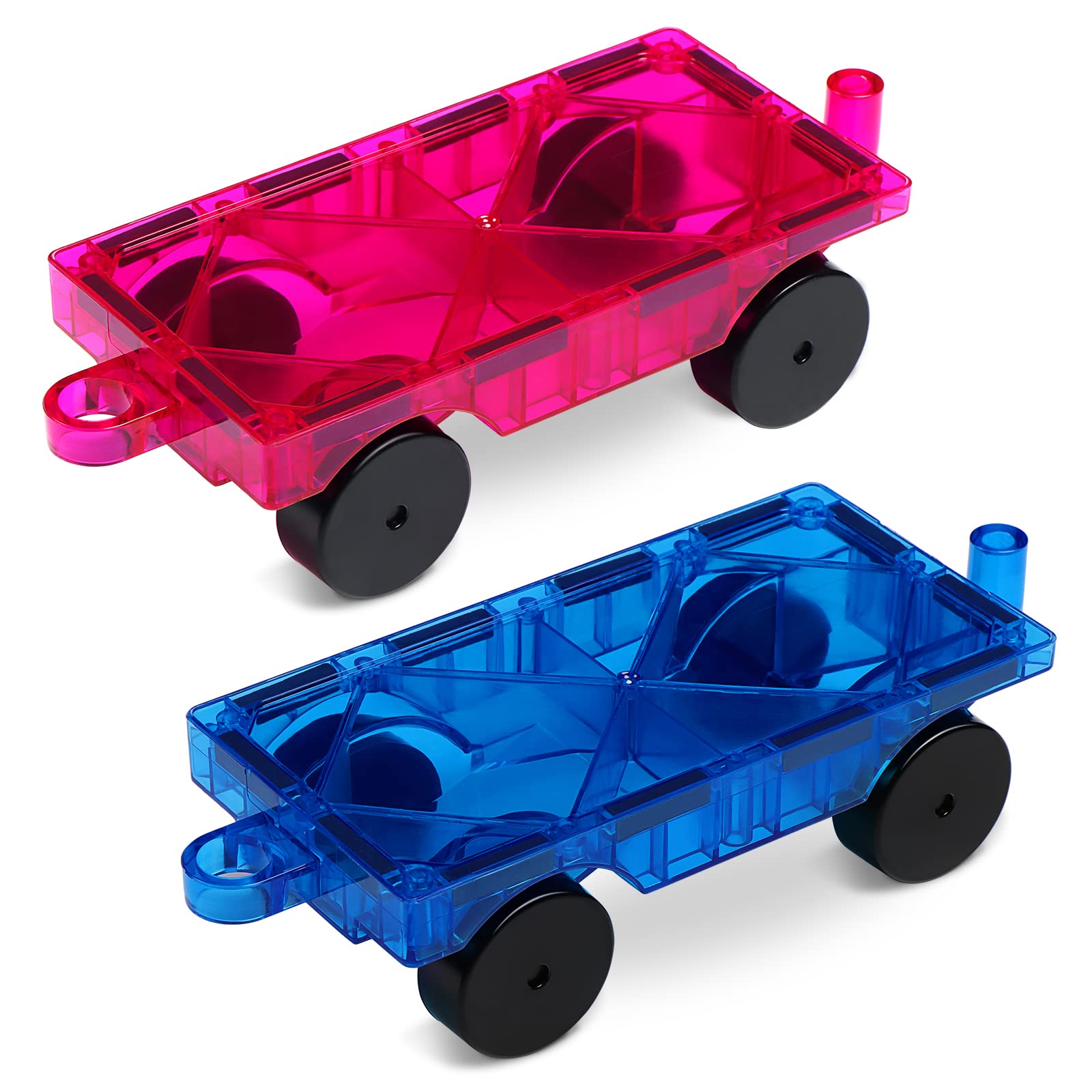 Bmag 2PCS Magnetic Car Building Set - Construction Vehicle STEM Toys with Magnet Tiles for Kids, Boys & Girls | Educational Learning Toy for Creative Play & Early Development | Perfect for Classroom, Home & Travel Activities