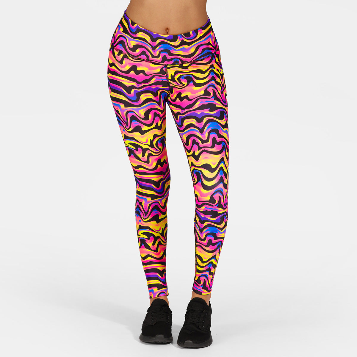 Coral Waves High Waist Yoga Leggings for Women - Comfortable Workout Pants, Tummy Control, 4-Way Stretch - Perfect for Yoga, Running, Gym & Lounge Wear