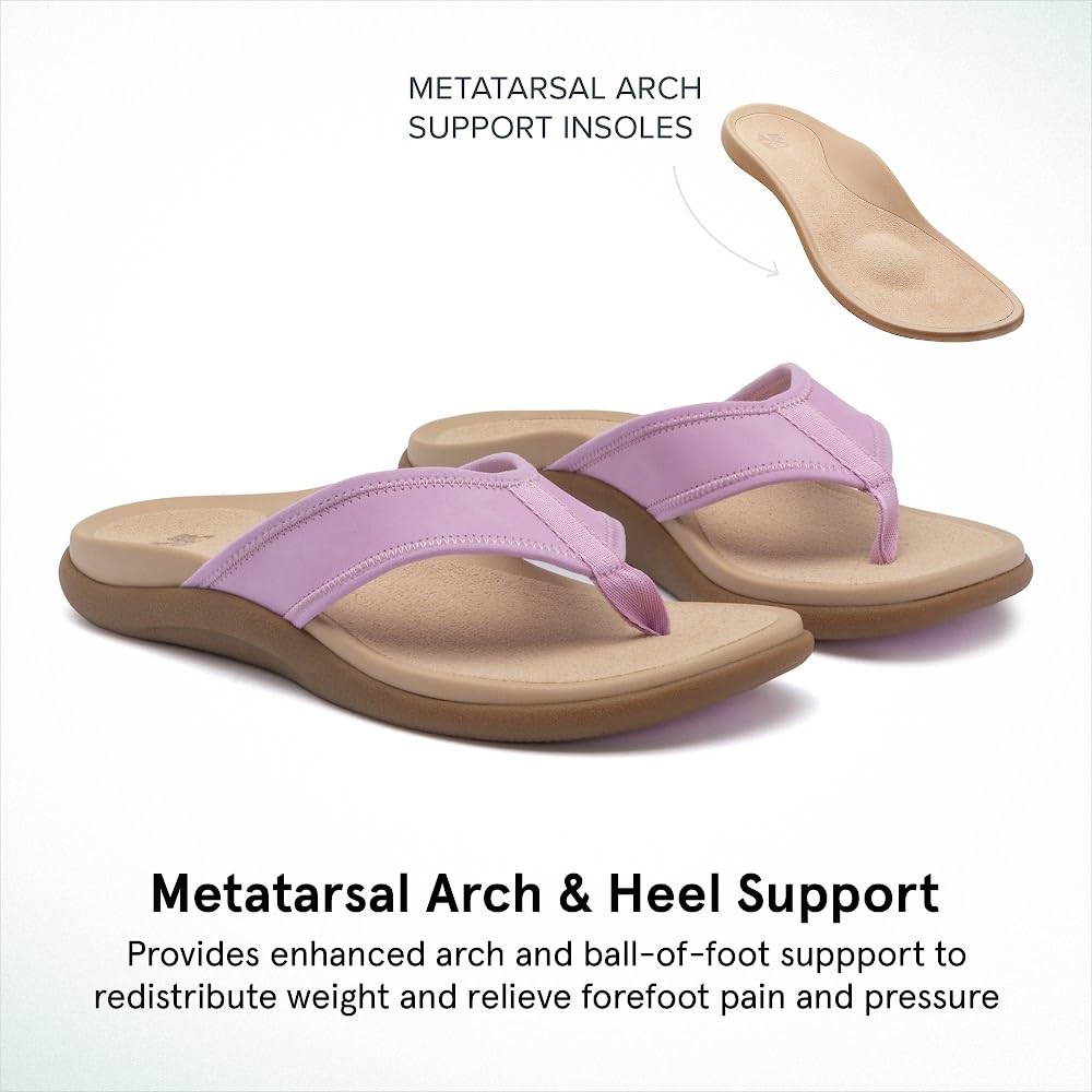 ABEO Laguna Flip Flops For Women - Orthopedic Sandals with Arch Support & Metatarsal Pads - Relief for Ball of Foot Pain - Comfortable Beach, Pool & Summer Walking Sandals
