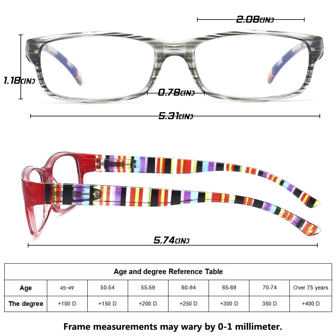 Blue Light Blocking Glasses for Women - 2 Pack Computer Reading Glasses with Case - Anti Eye Strain 1.0 Magnification for Office, Gaming & Screen Time