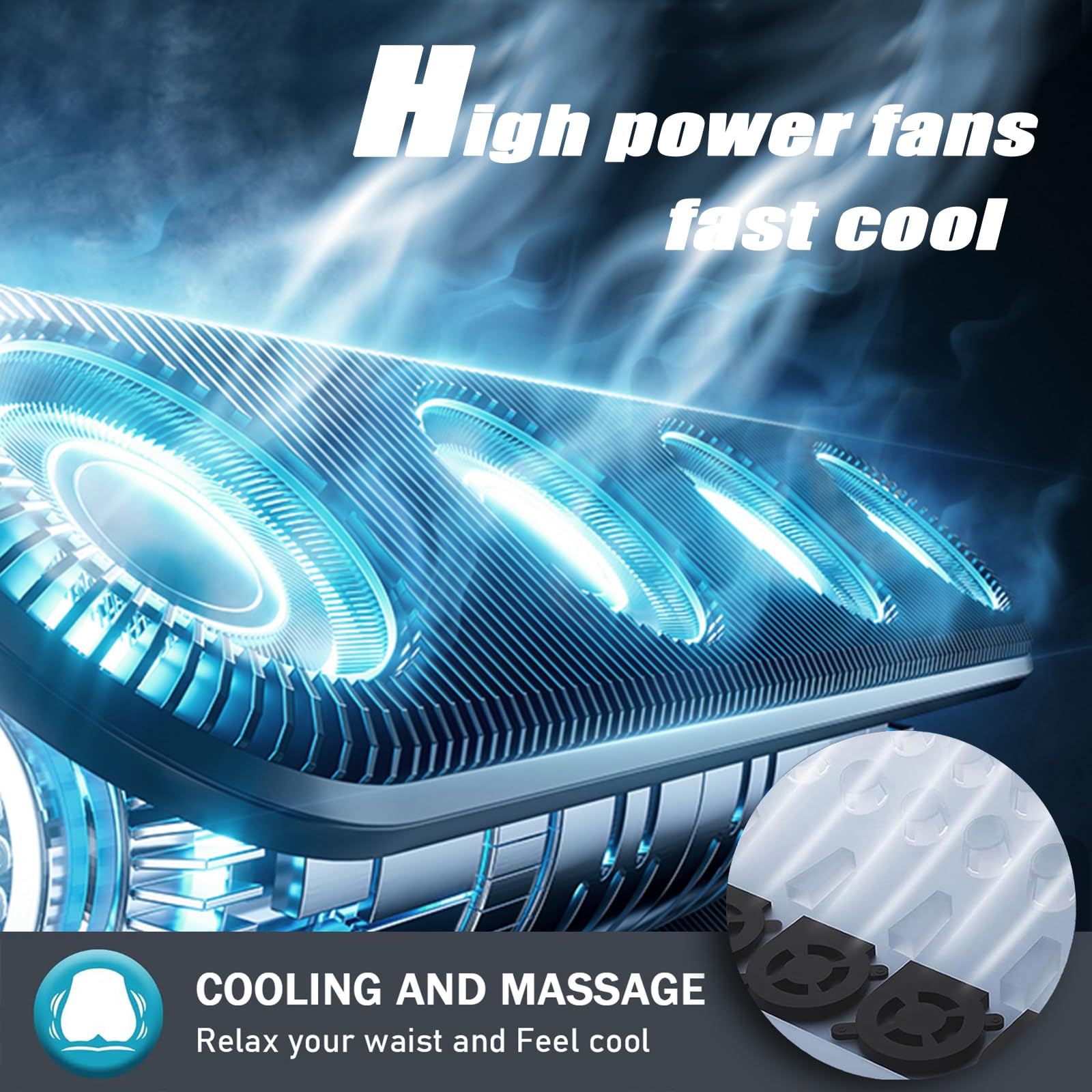 Breathable Cooling Car Seat Covers with 12V 16 Fans - 3-in-1 Summer & Winter Car Seat Cooling Pad for Comfortable Driving, Universal Fit for Most Vehicles - Perfect for Long Road Trips and Hot Weather Commutes