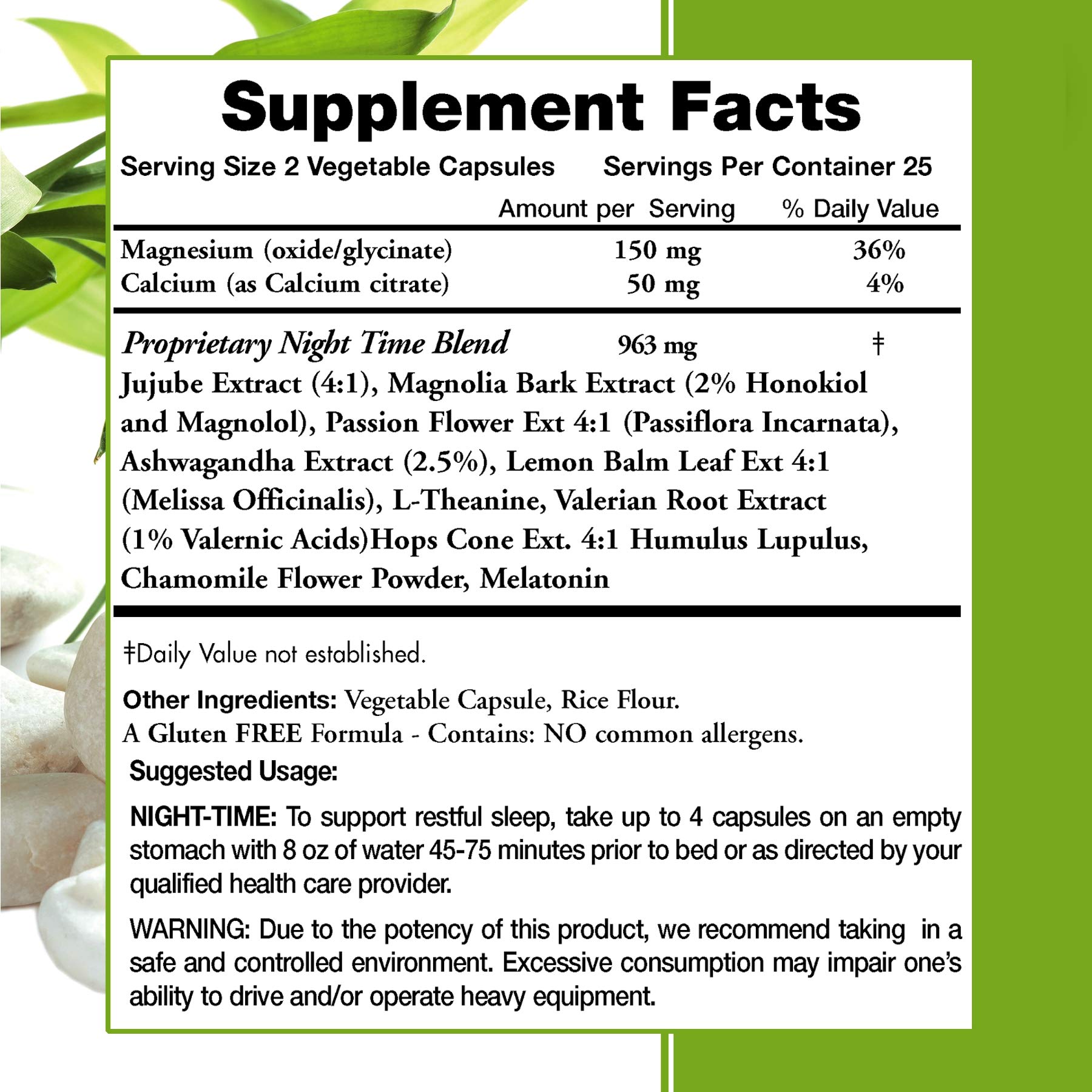 All Natural Night-Time Muscle Relax Formula – 1500mg Magnesium Glycinate Supplement for Muscle Recovery & Stress Relief | Gluten Free, Non-GMO 50 Capsules | Perfect for Post-Workout, Sleep Support & Relaxation