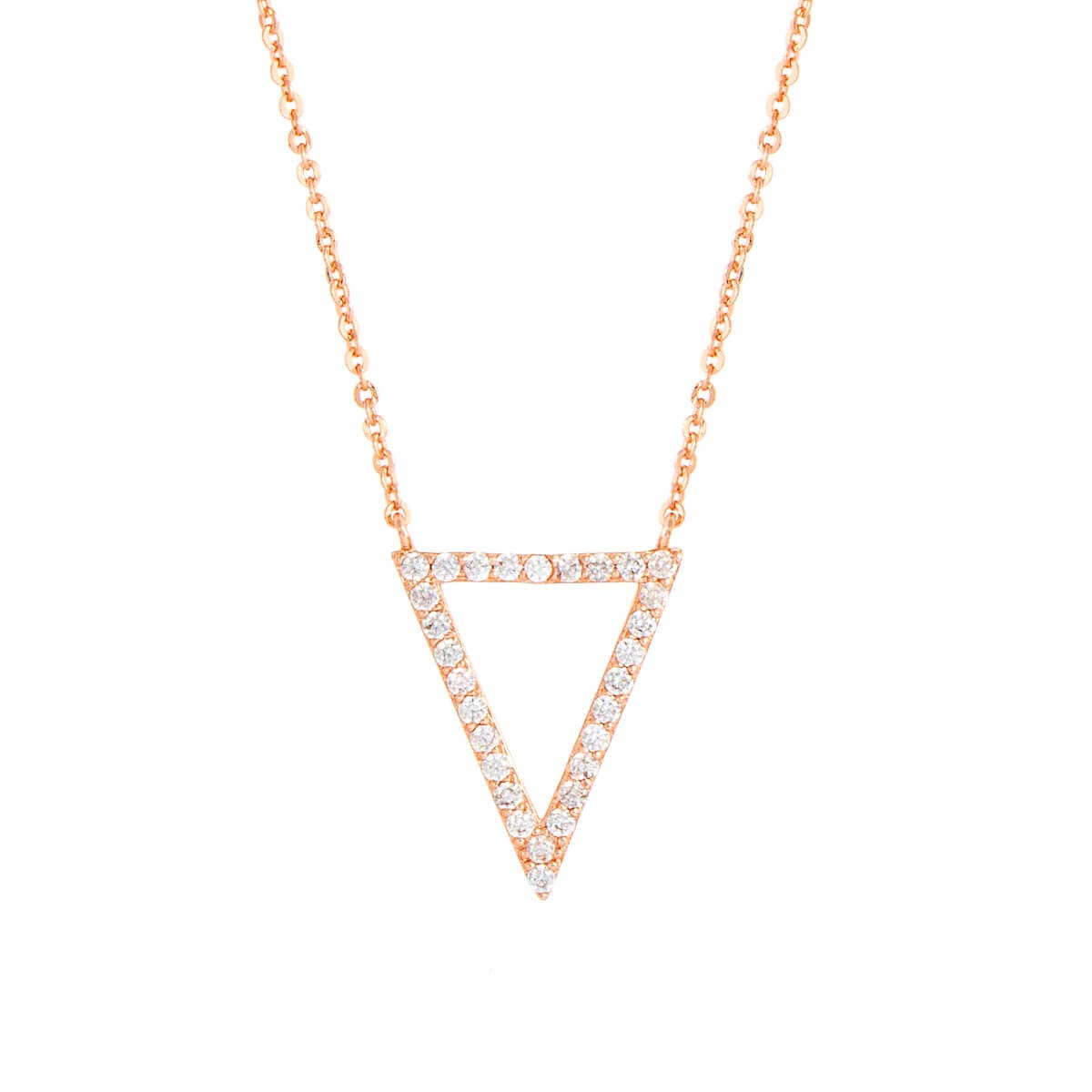18k White Gold Plated Cubic Zirconia Triangle Fashion Necklace for Women - Elegant Confetti Lupine Design, Perfect for Parties, Weddings & Date Nights