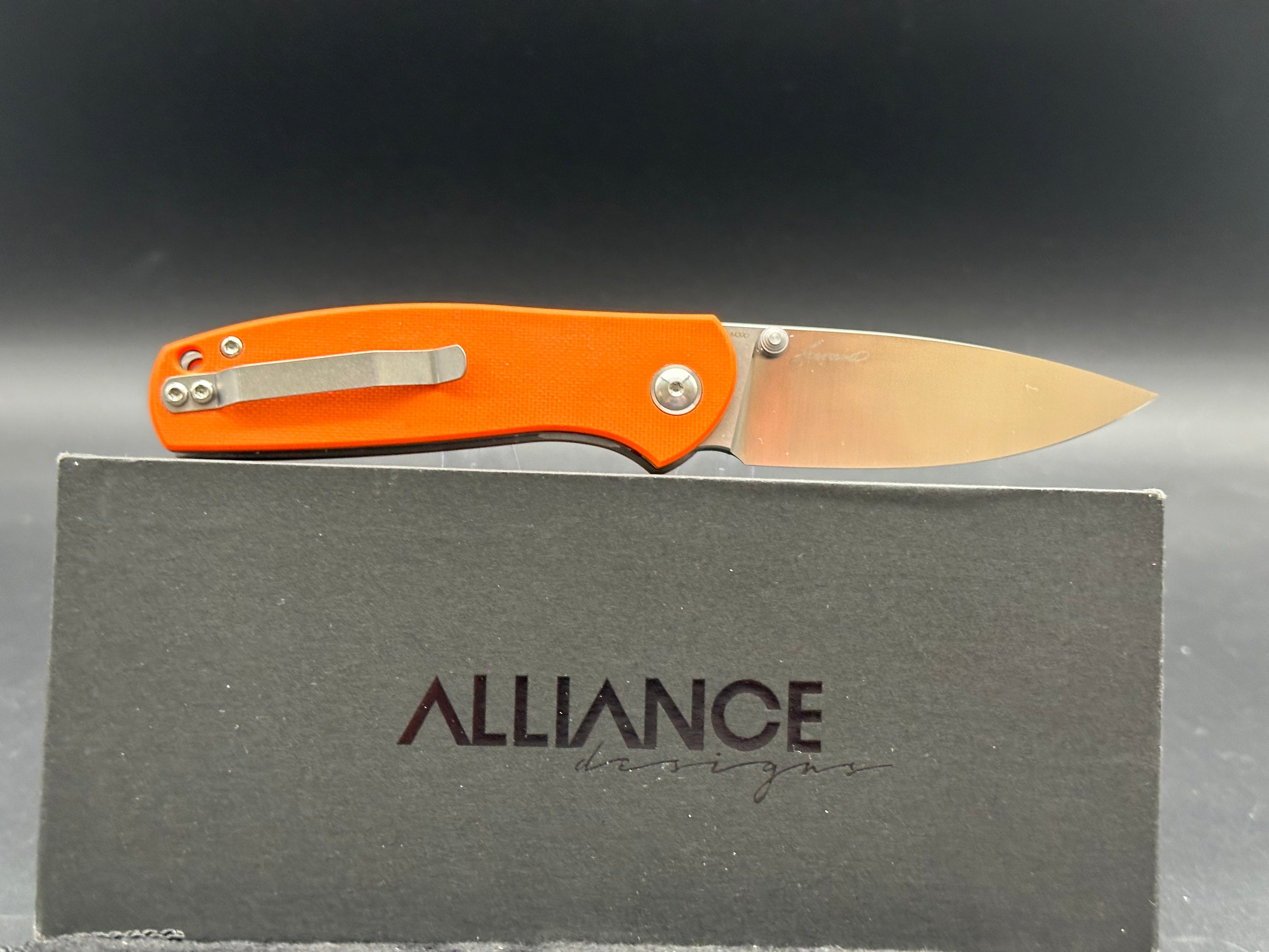 Premium M390 Steel Folding Knife with G10 Handle - Jasmine Orange - EDC Pocket Knife for Outdoor, Camping, and Everyday Carry