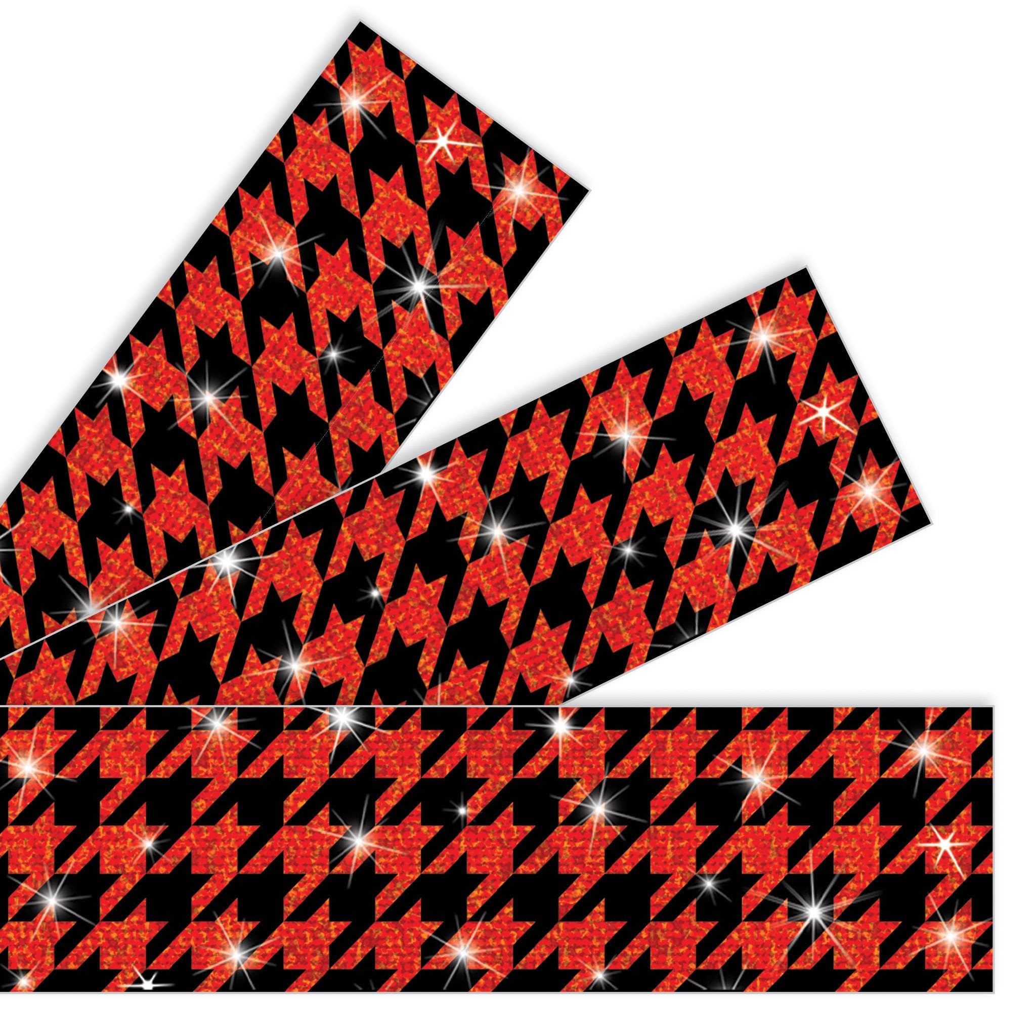 Houndstooth Red Bolder Borders® Sparkle Plus - Elegant Home Decor for Living Room, Bedroom & Office