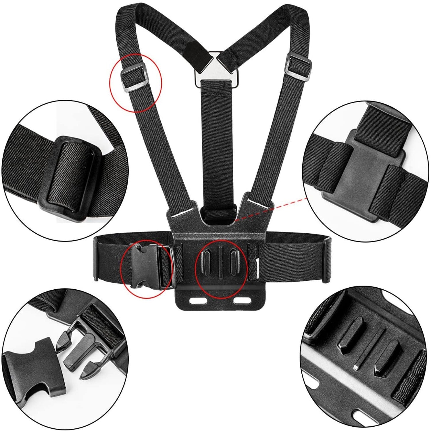 GoPro Chest Strap Mount Compatible with Hero 12/11/10 & HD Hero - Adjustable Harness for Action Camera - Perfect for Hiking, Cycling & Outdoor Adventures