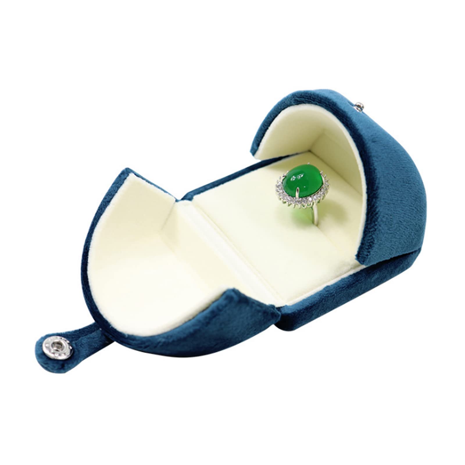 Velvet Ring Box for Engagement Proposal - MY MIRONEY Blue Jewelry Gift Case with Soft Lining (2.68