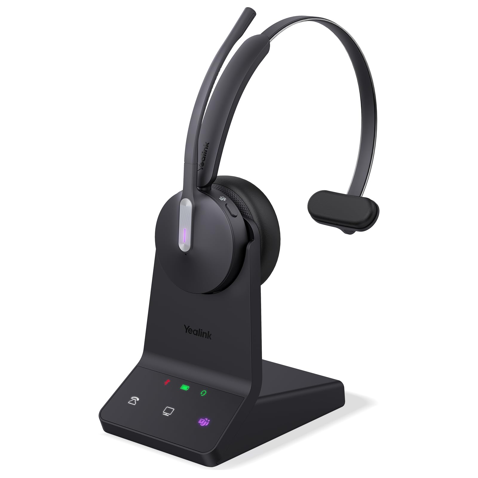 Yealink WH64 Mono Teams Wireless Headset - DECT & Bluetooth Dual-Mode Headphones with 3X Mic, 606 ft Range, 26H Talk Time - Office Headset for Desk IP Phone, PC & Cell Phone | Perfect for Remote Work, Video Calls & Business Communications