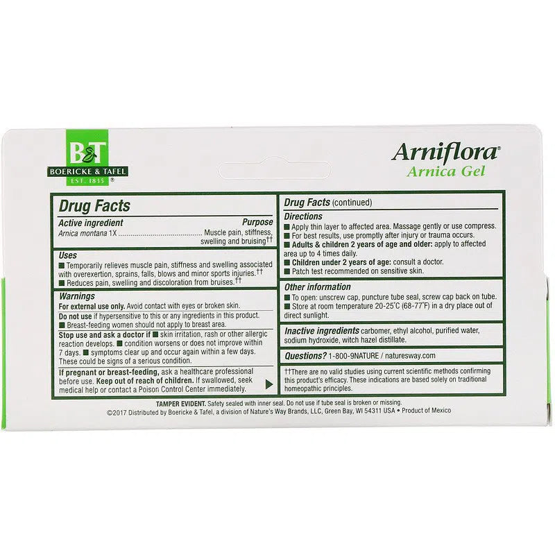 Boericke & Tafel Arniflora Arnica Gel for Pain Relief - Homeopathic Muscle & Joint Soothing Gel - Perfect for Post-Workout Recovery, Bruises & Soreness