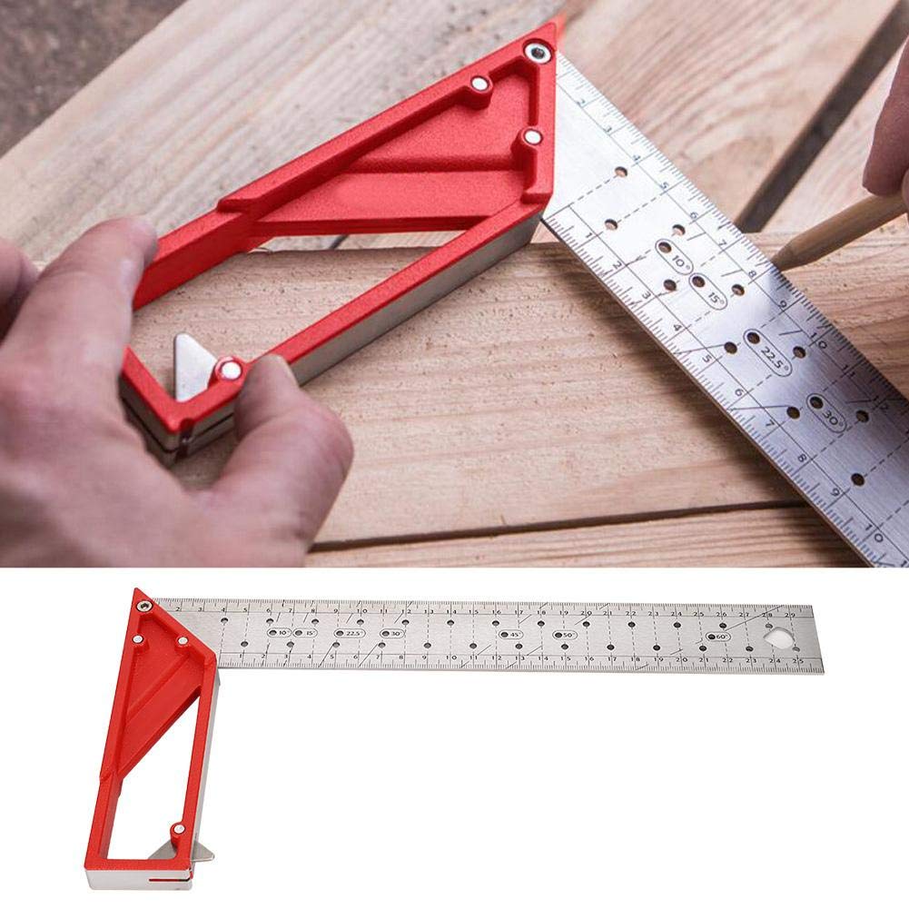 Famus 30cm Stainless Steel Right Angle Ruler - 45°/90° Precision Woodworking Try Square for Carpentry, DIY Projects & Engineering Measurements | Durable Metal Square Tool for Woodworkers, Craftsmen & Hobbyists
