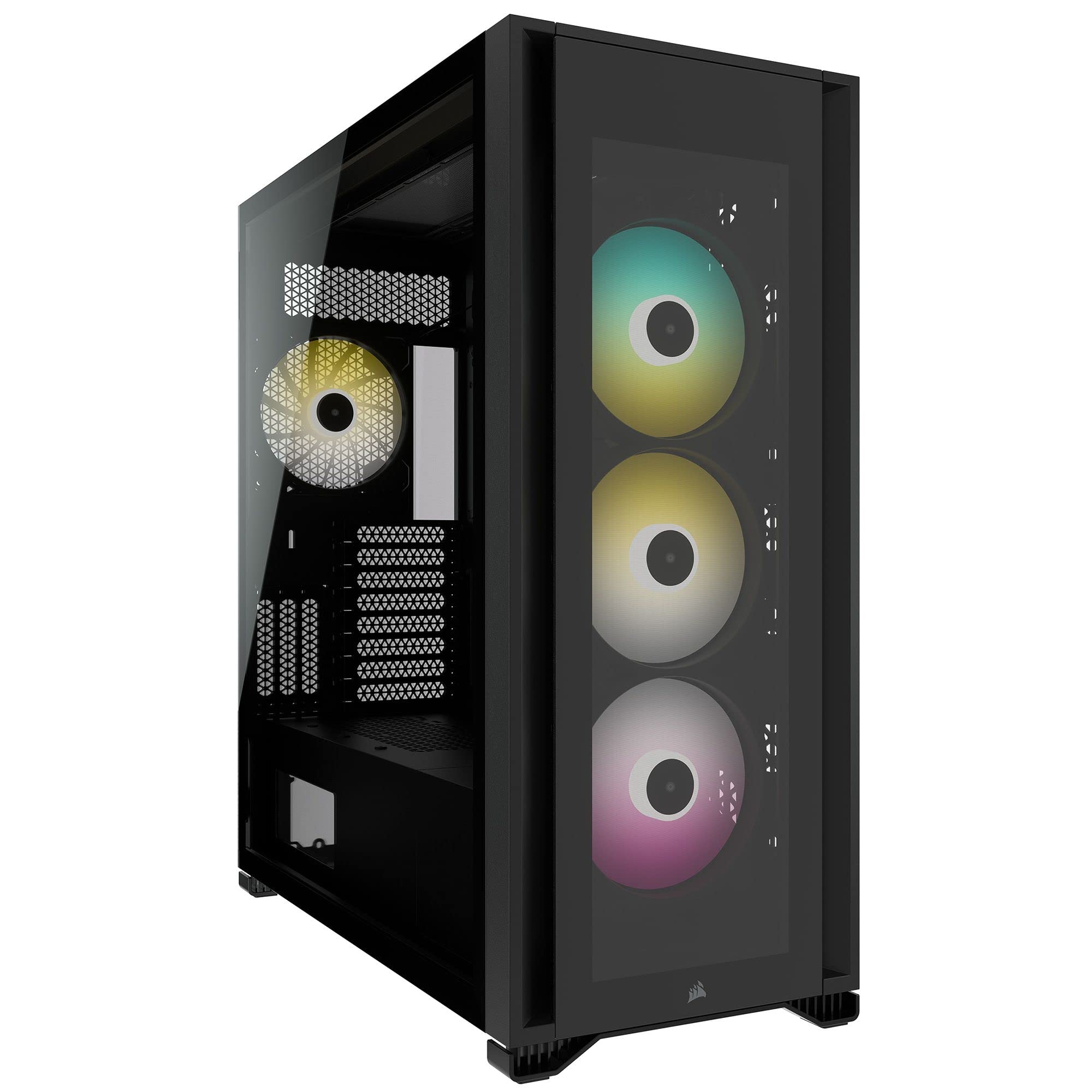 CORSAIR iCUE 7000X RGB Full-Tower ATX PC Gaming Case - 3 Tempered Glass Panels, Spacious Interior & Easy Cable Management - Includes 4x SP140 RGB ELITE Fans (Black) - Perfect for High-End Gaming Rigs, Streaming Setups & Custom PC Builds