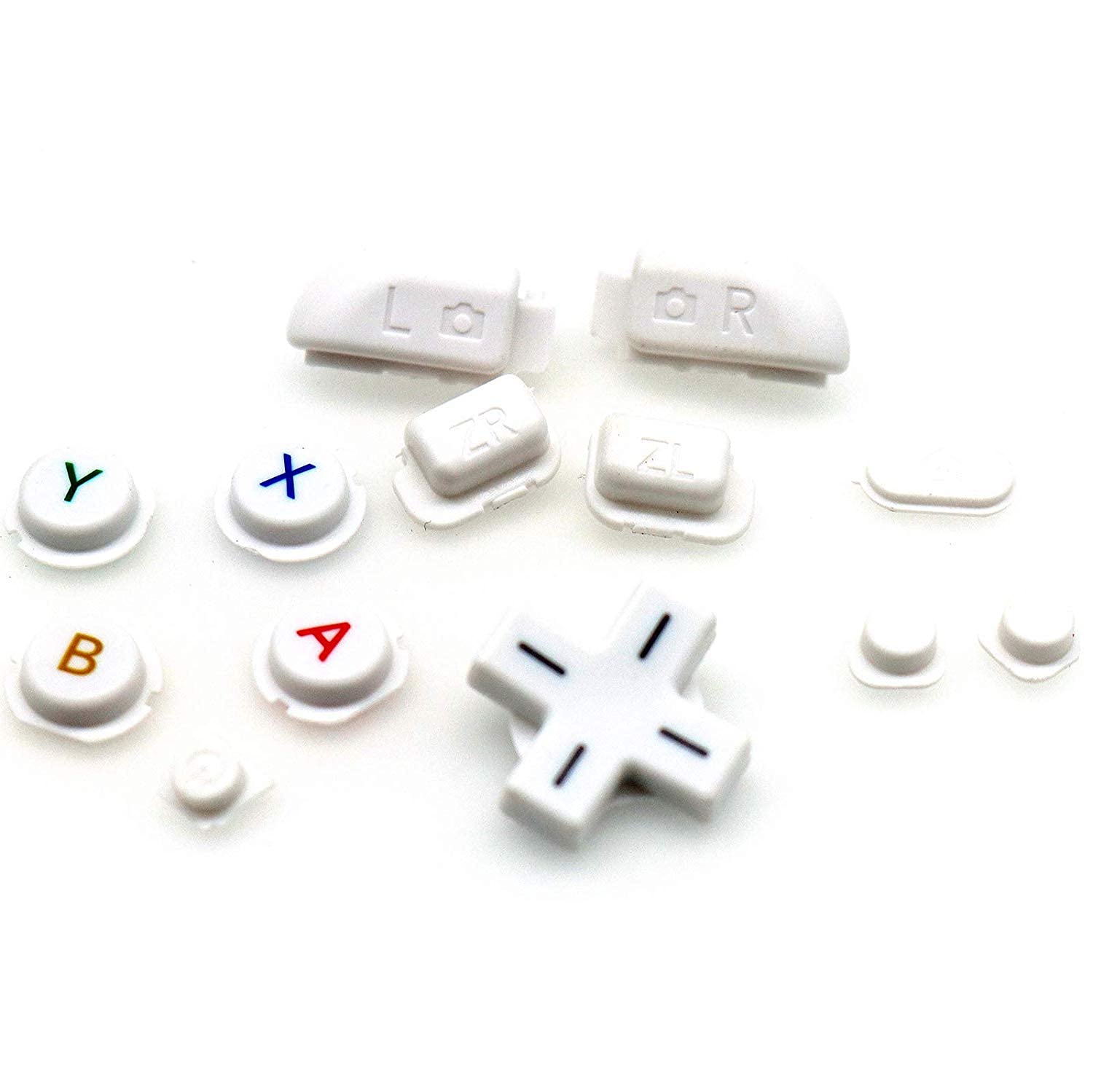 15-Piece Replacement Button Set for New 3DS XL/LL - Includes L/R/ZR/ZL, ABXY, Home, Start, Power, Select & D-Pad Buttons (White) | Perfect for DIY Repairs & Controller Customization
