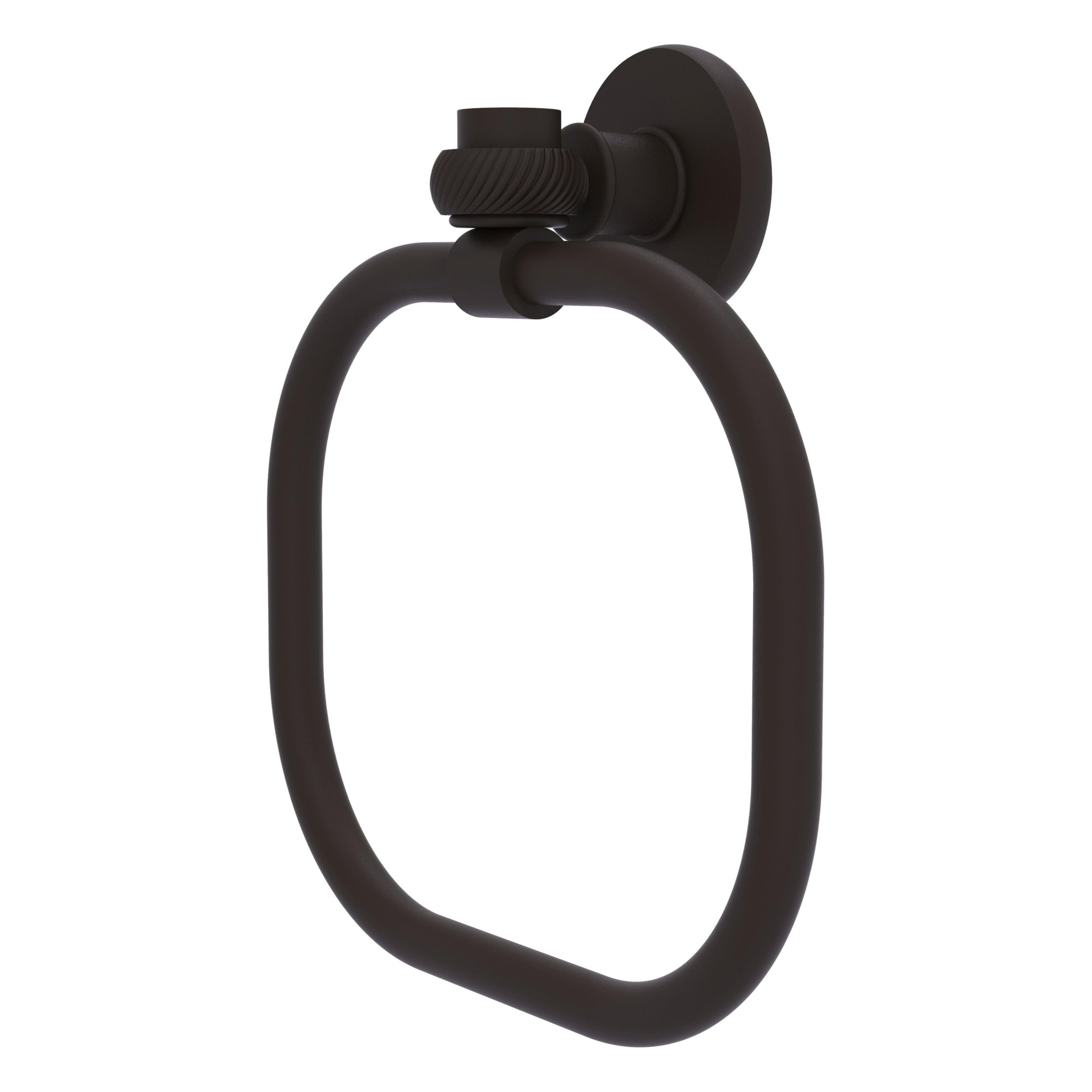 Allied Brass 2016T-ORB Continental Collection Oil Rubbed Bronze Towel Ring with Twist Accents - Perfect for Bathroom, Powder Room & Spa Decor