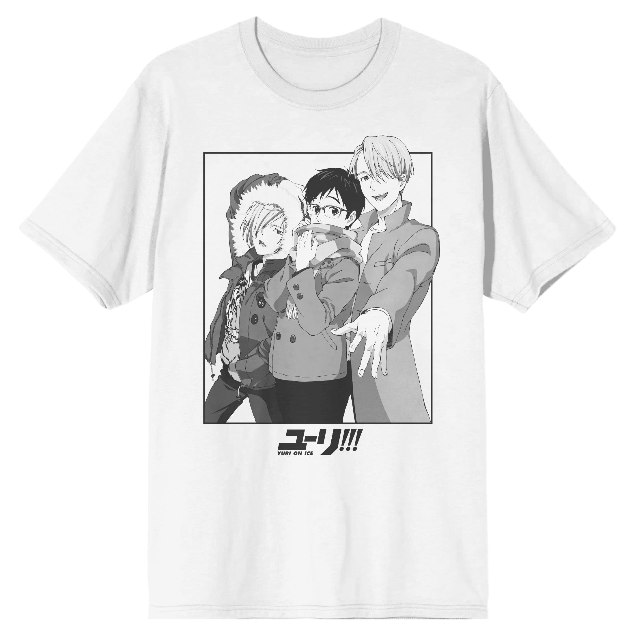 Yuri on Ice Anime Manga Panel Print Men's White T-Shirt - XL Size | Casual Wear, Cosplay & Anime Fan Gift