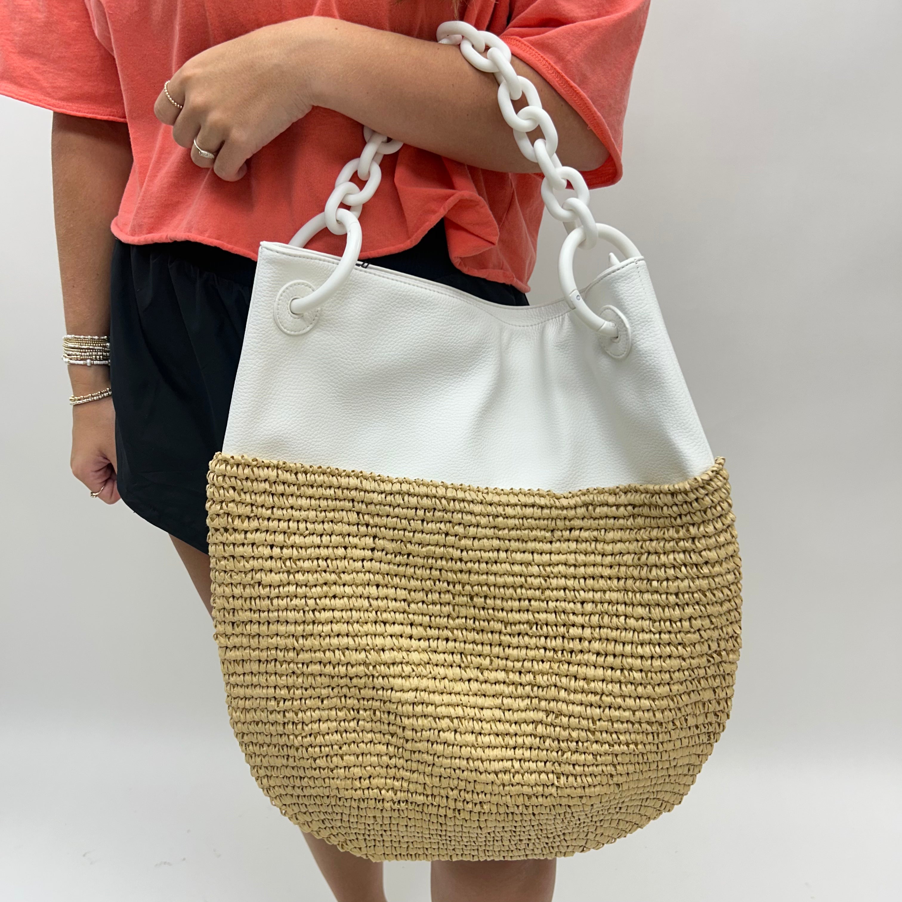 Stylish Large Raffia Tote Bag for Women - Eco-Friendly Woven Beach Bag - Perfect for Summer, Travel, Shopping & Picnics