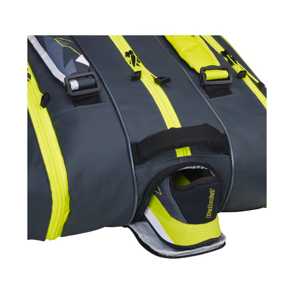 Babolat Pure Aero 12 Pack Tennis Racquet Bag 2023 (Black/Yellow) - Perfect for Tennis Players & Tournament Travel