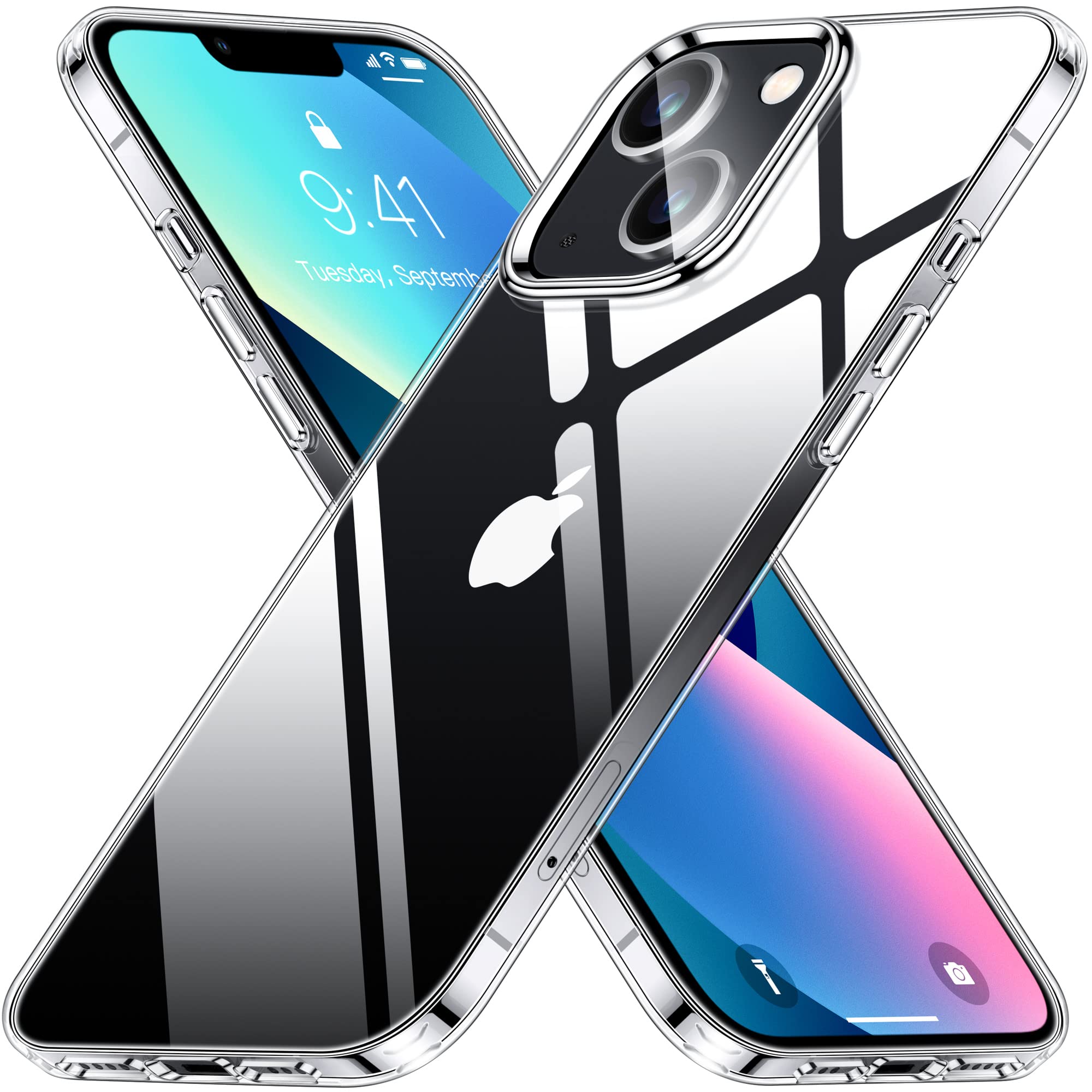 Vakoo iPhone 13 Case - Crystal Clear Soft Silicone Shockproof Protective Phone Cover | Anti-Yellowing & Durable Design | Perfect for Everyday Use, Work & Outdoor Activities